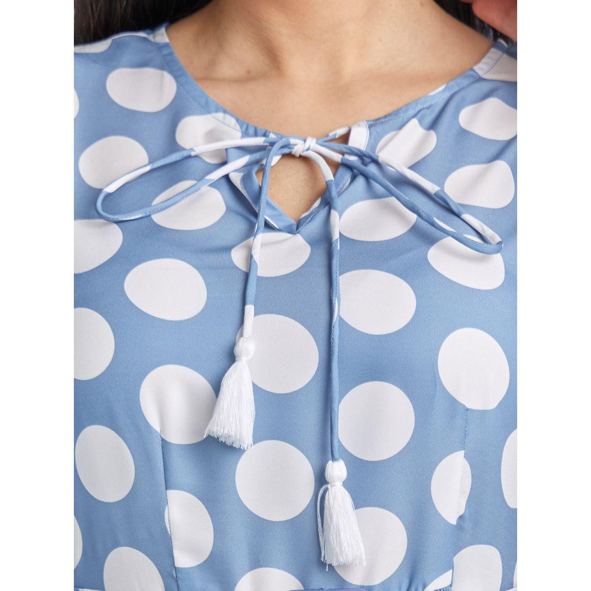 فستان ميدي بكسرات واكمام باساور من ستايلي-women-clothing-dresses-image-3