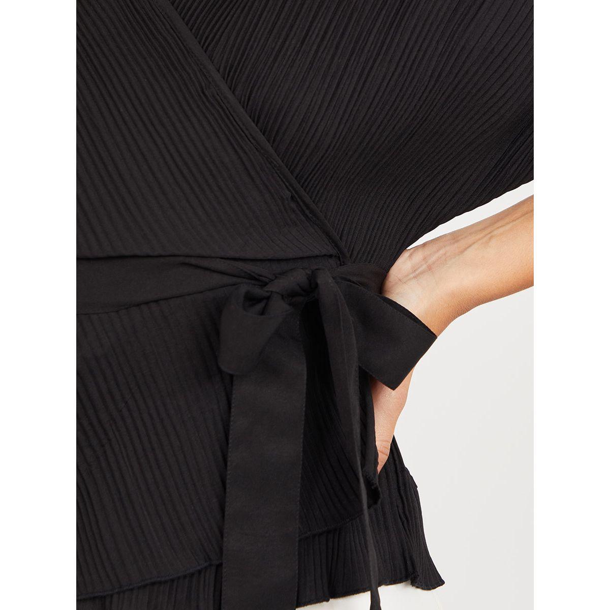 بلوزة بنمط لف ورباط خصر-women-clothing-shirtsandblouses-blouses-image-3