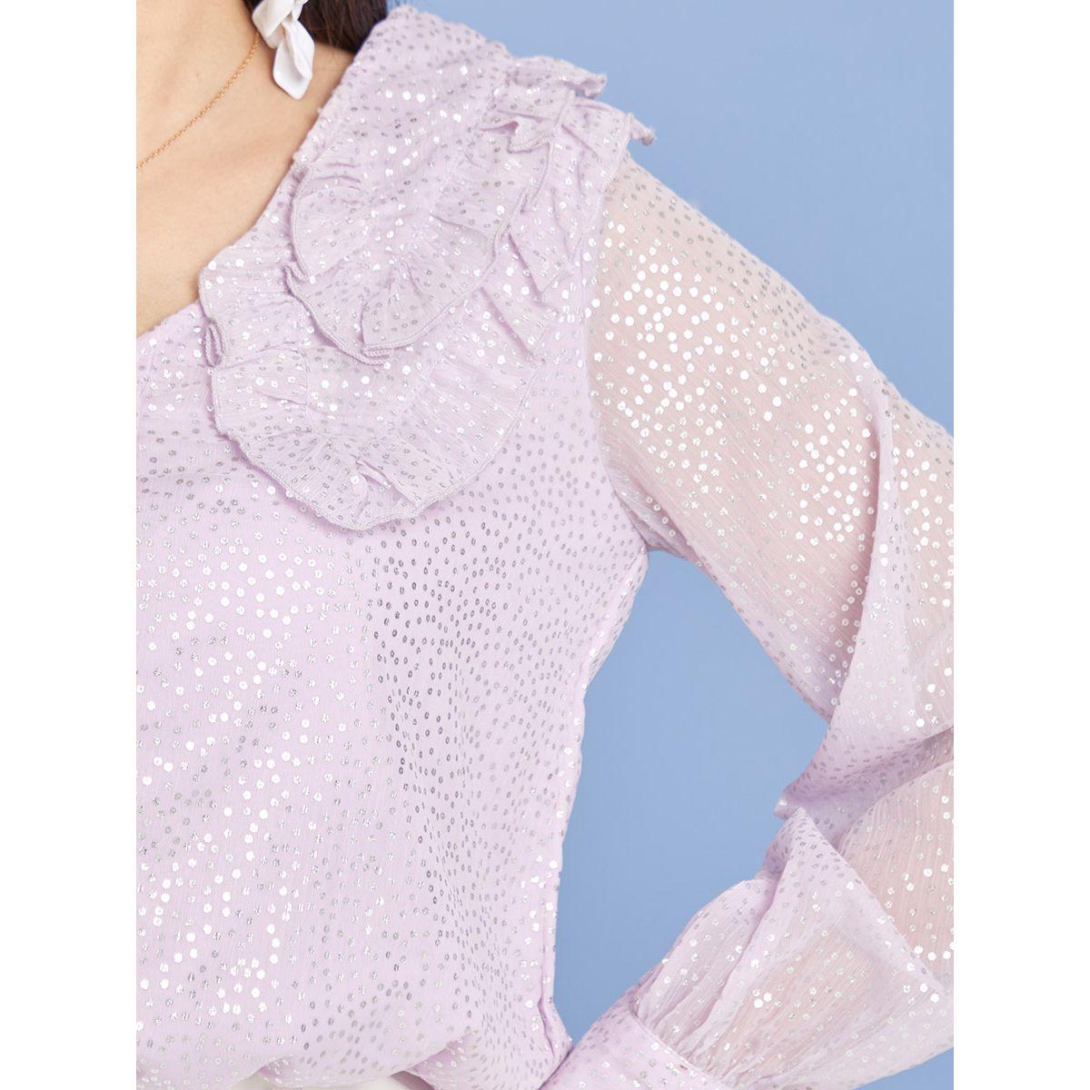 Styli Long Sleeves Button Through All Over Shimmer Top-women-clothing-shirtsandblouses-blouses-image-3