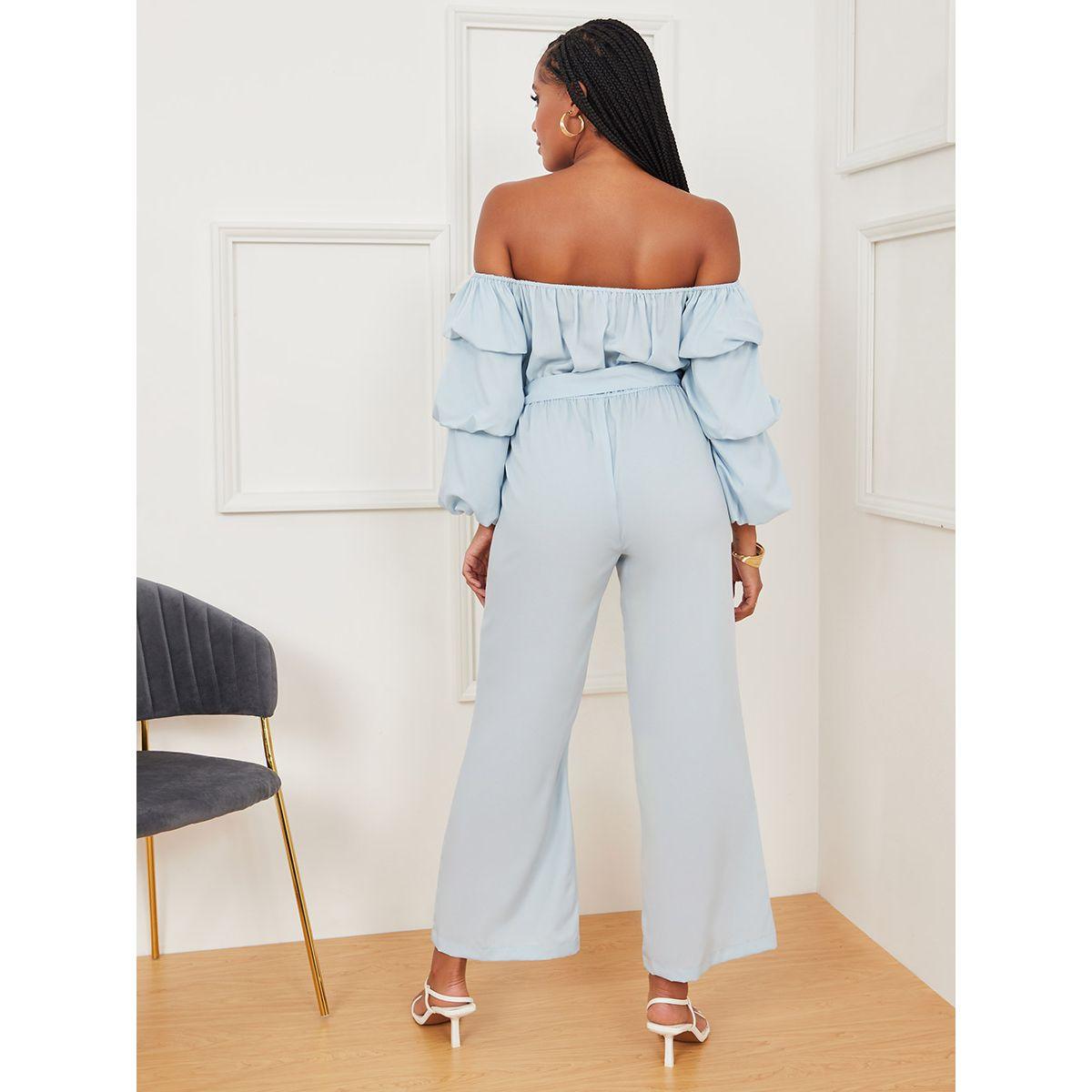 Styli Off Shoulder Wide Leg Jumpsuit with Tie Belt-women-clothing-jumpsuits-image-4