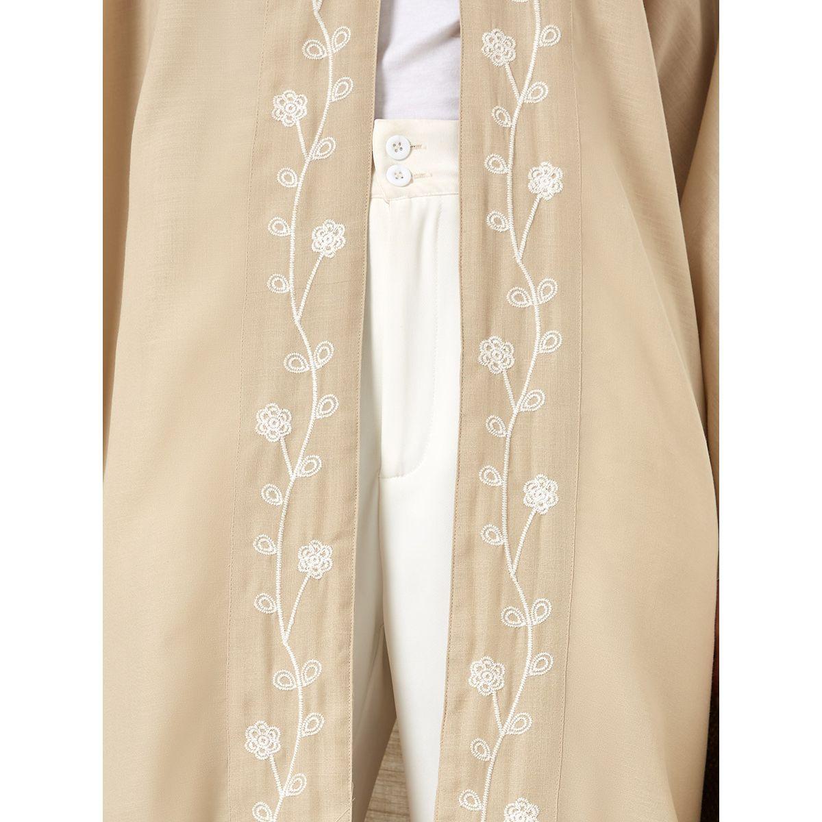 Styli Embroidered Detail Front Open Maxi Abaya-women-arabicclothing-abayas-image-3