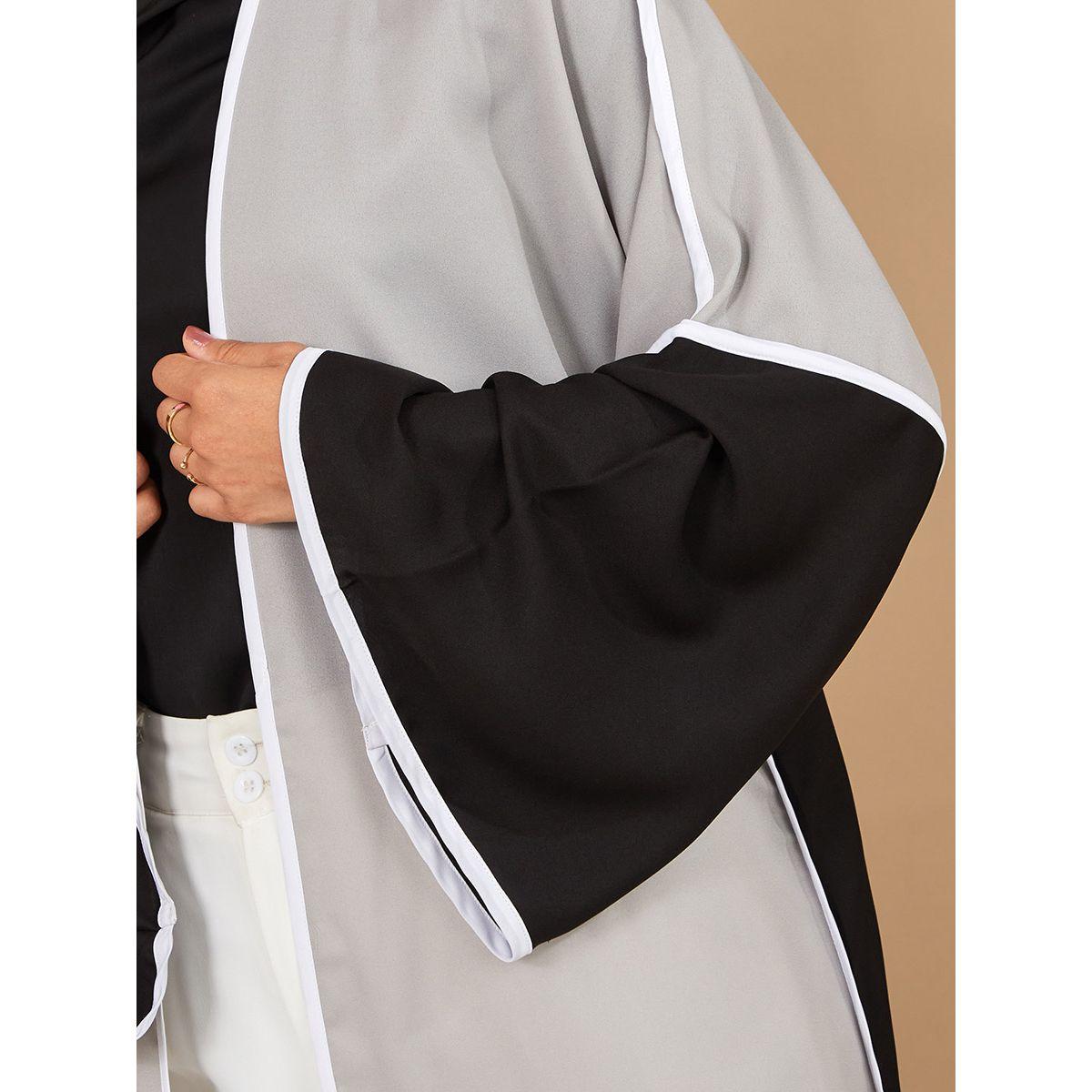 Styli Colorblock Tailored  Maxi Length Abaya -women-arabicclothing-abayas-image-3