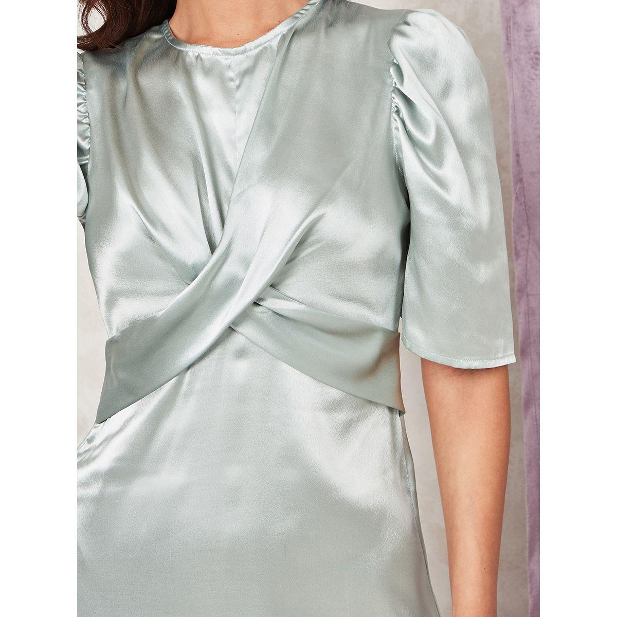 Styli Short Puff Sleeves Wrap Twist Front Detail Maxi Dress-women-clothing-dresses-image-3