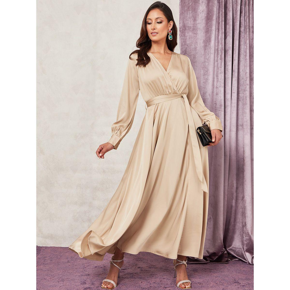 فستان طويل بنمط لف من ستايلي-women-clothing-dresses-image-1