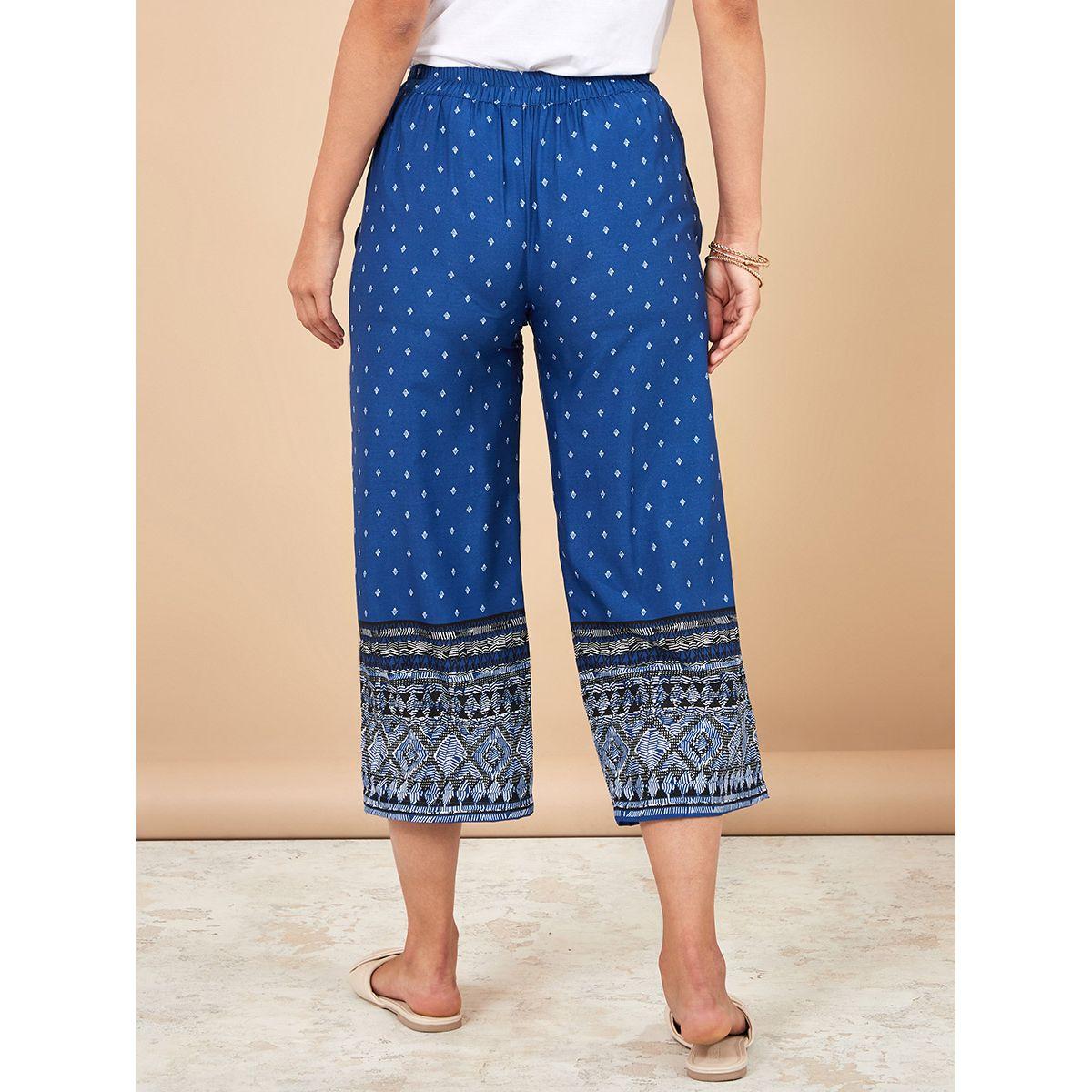 Styli Border Printed Wide Leg Culotte-women-clothing-bottoms-trousers-image-4