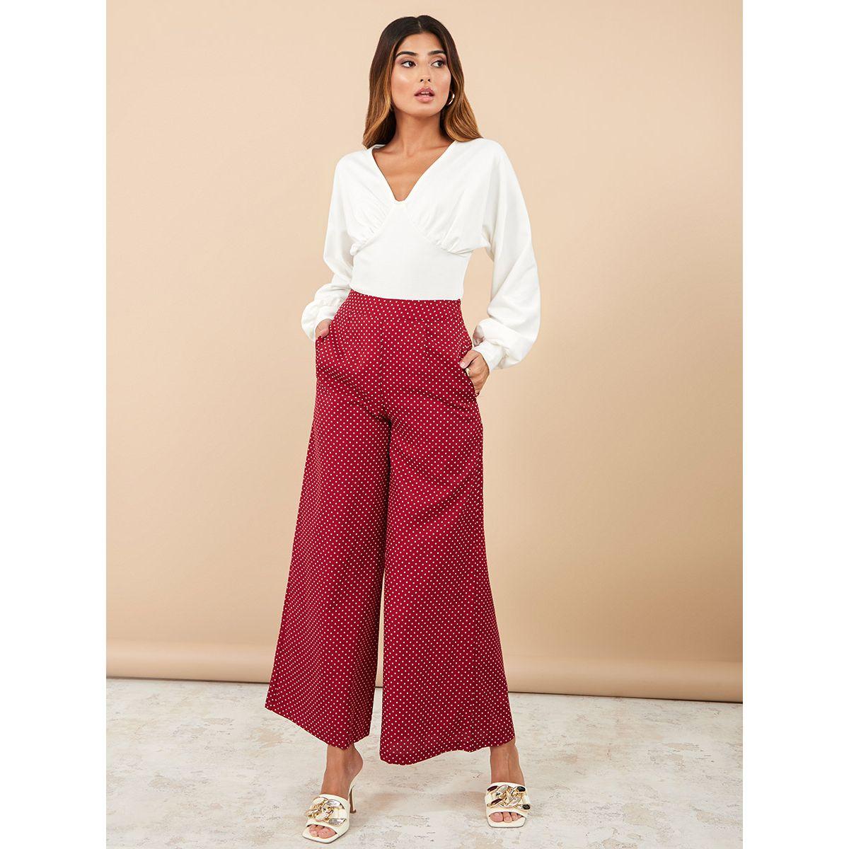 Styli Polka Dot Wide Leg Trouser-women-clothing-bottoms-trousers-image-2