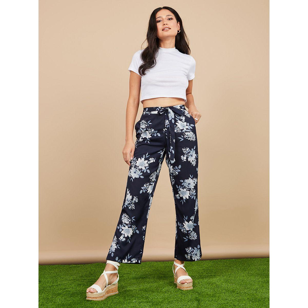 Styli Floral Print Self Belted Wide Leg Culotte-women-clothing-bottoms-trousers-image-2