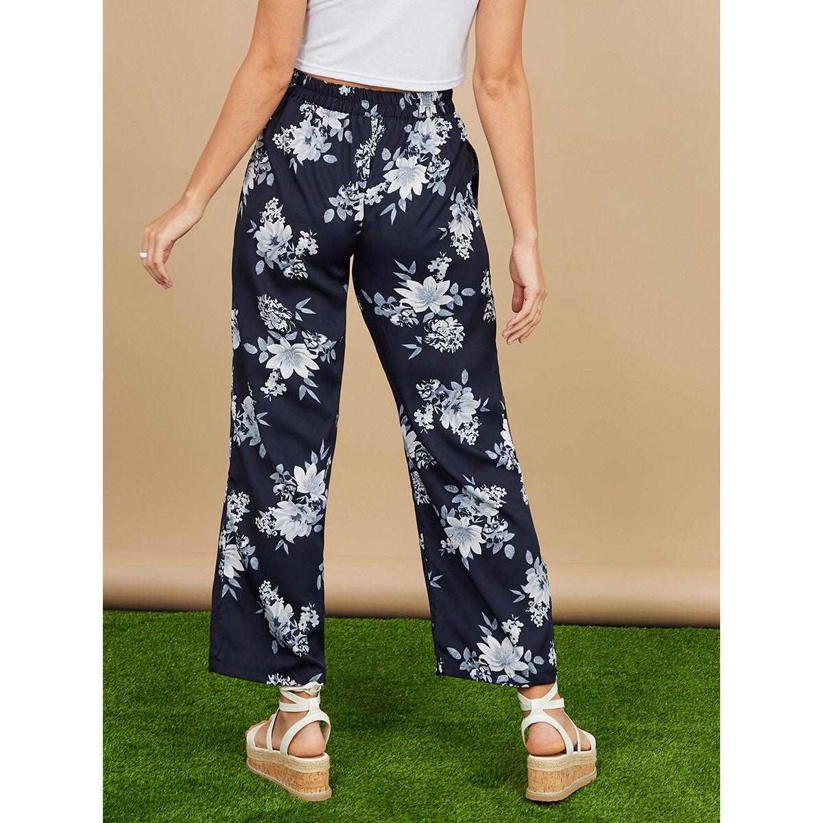 Styli Floral Print Self Belted Wide Leg Culotte-women-clothing-bottoms-trousers-image-4