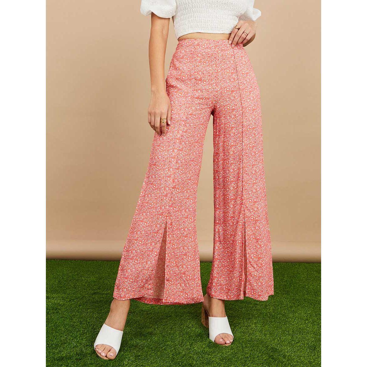 Styli Floral Print Split Hem Wide Leg Trouser-women-clothing-bottoms-trousers-image-1