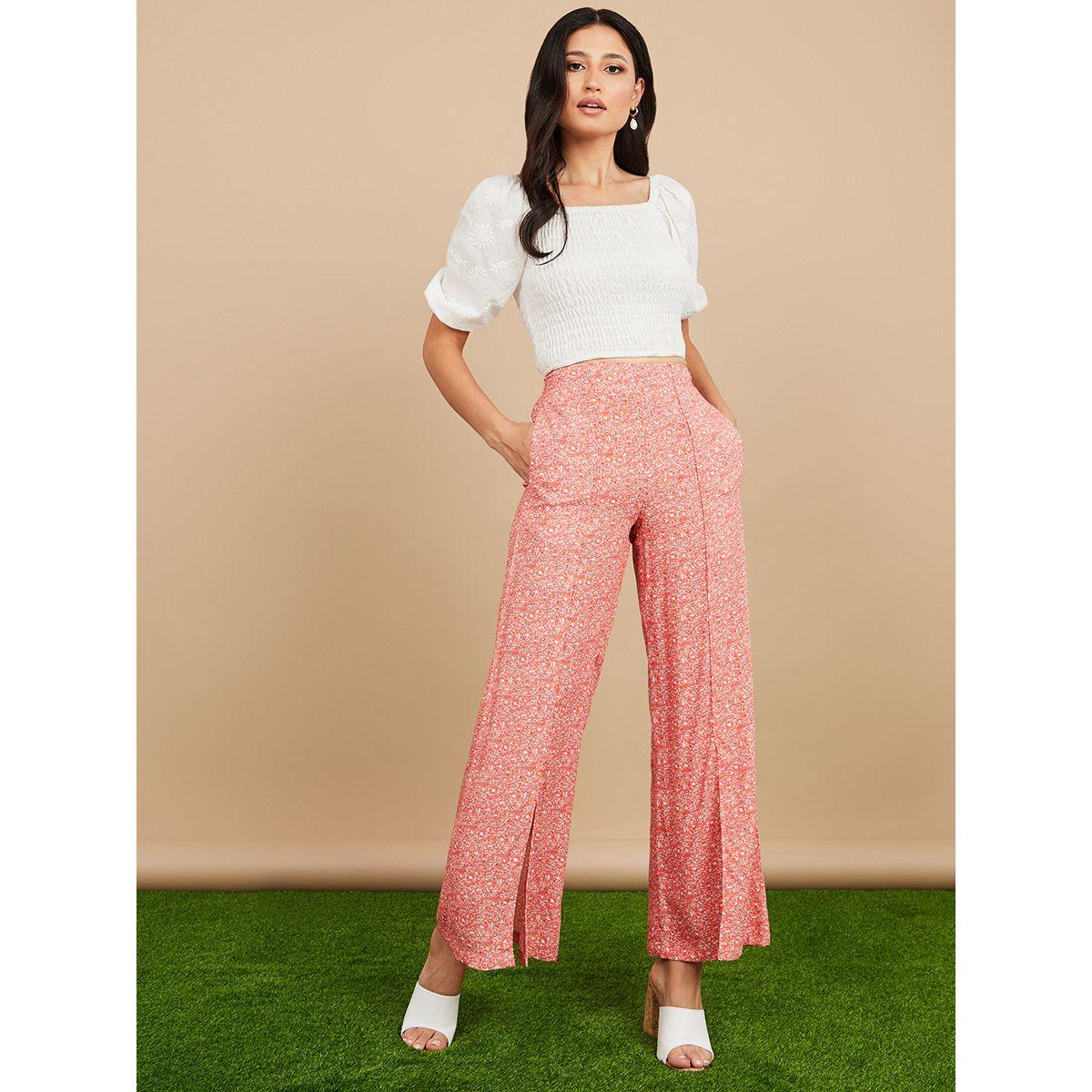 Styli Floral Print Split Hem Wide Leg Trouser-women-clothing-bottoms-trousers-image-2