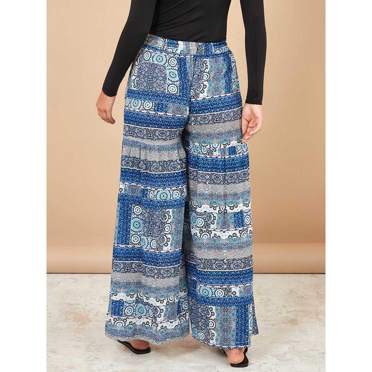 Styli Geo Print Drawstring Wide Leg Trouser-women-clothing-bottoms-trousers-image-4