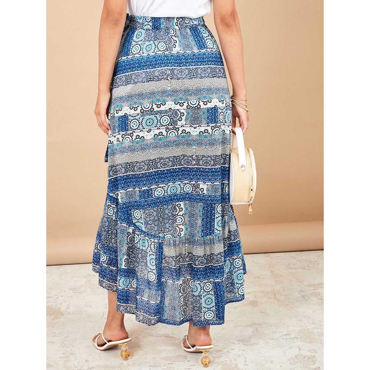 Styli Frill Hem Wrap Around A-Line Maxi Skirt-women-clothing-bottoms-skirts-image-4