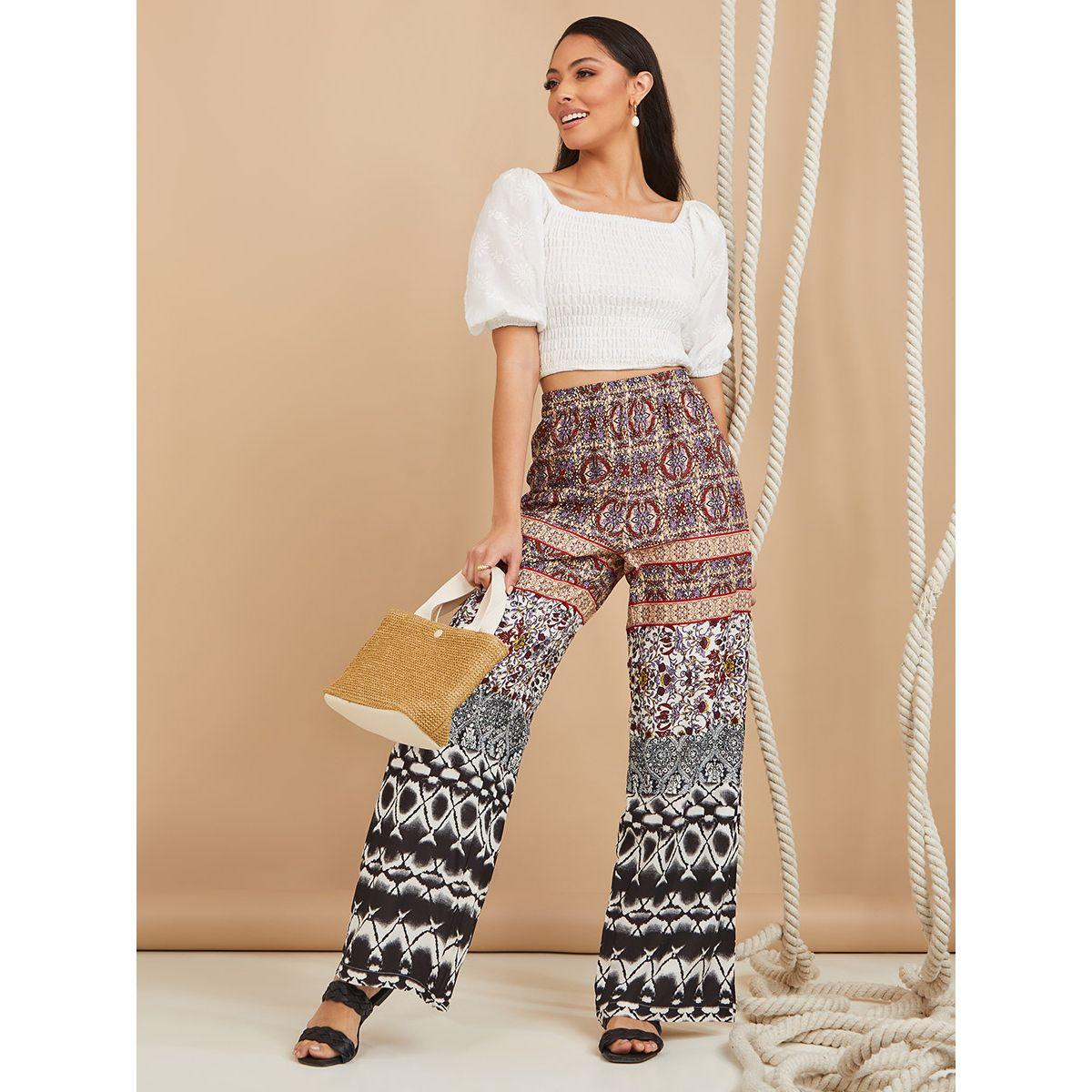 Styli Patchwork Print High Waist Wide Leg Trouser-women-clothing-bottoms-trousers-image-2