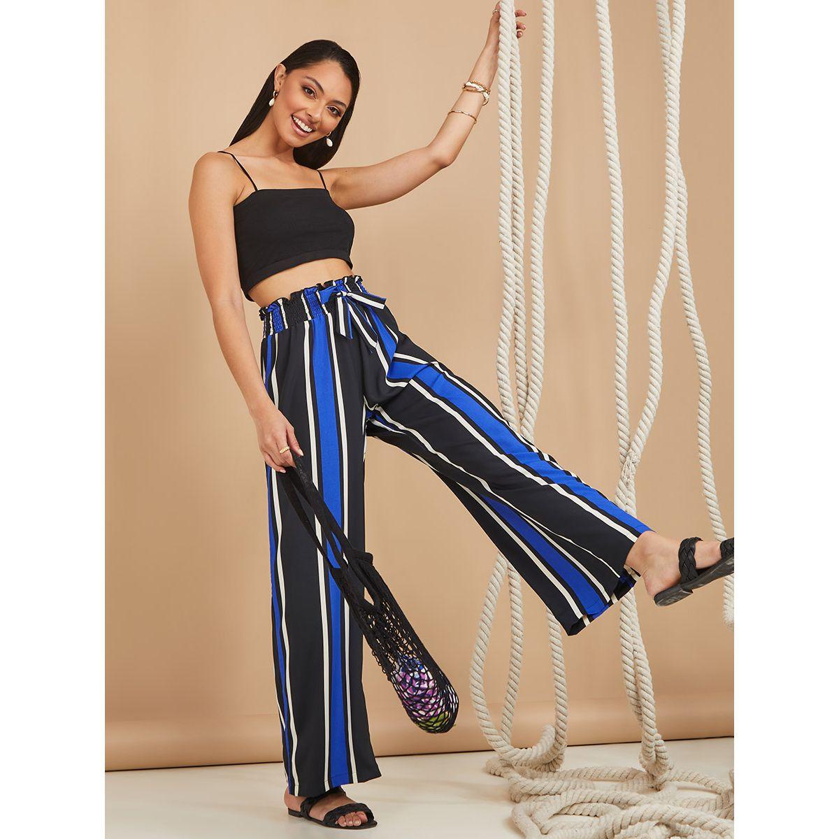 بنطال مخطط بقصة واسعة من ستايلي-women-clothing-bottoms-trousers-image-2