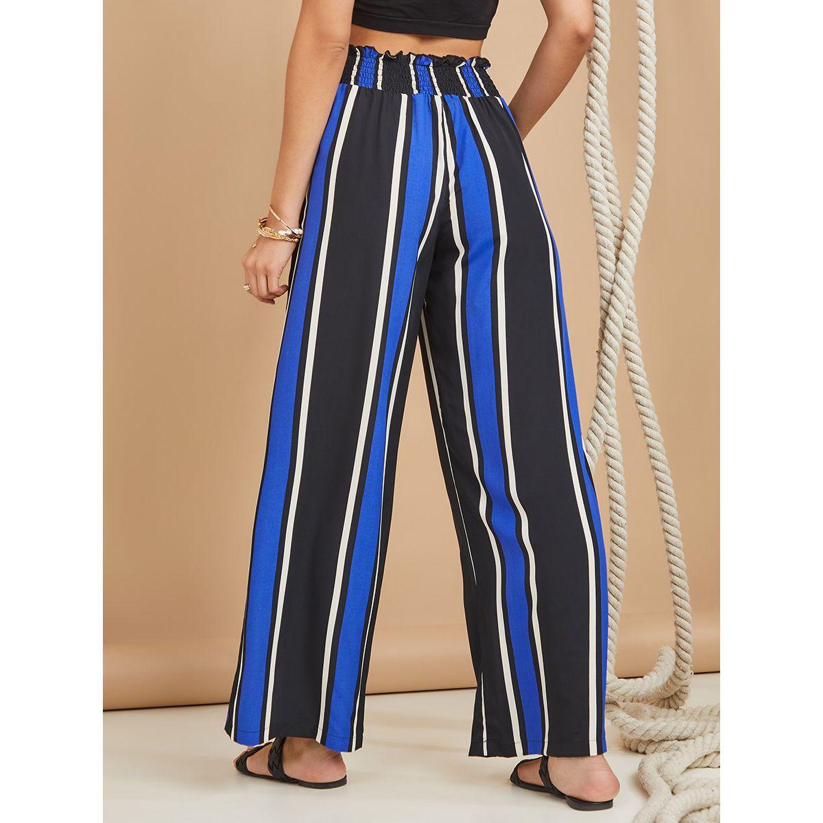 بنطال مخطط بقصة واسعة من ستايلي-women-clothing-bottoms-trousers-image-4