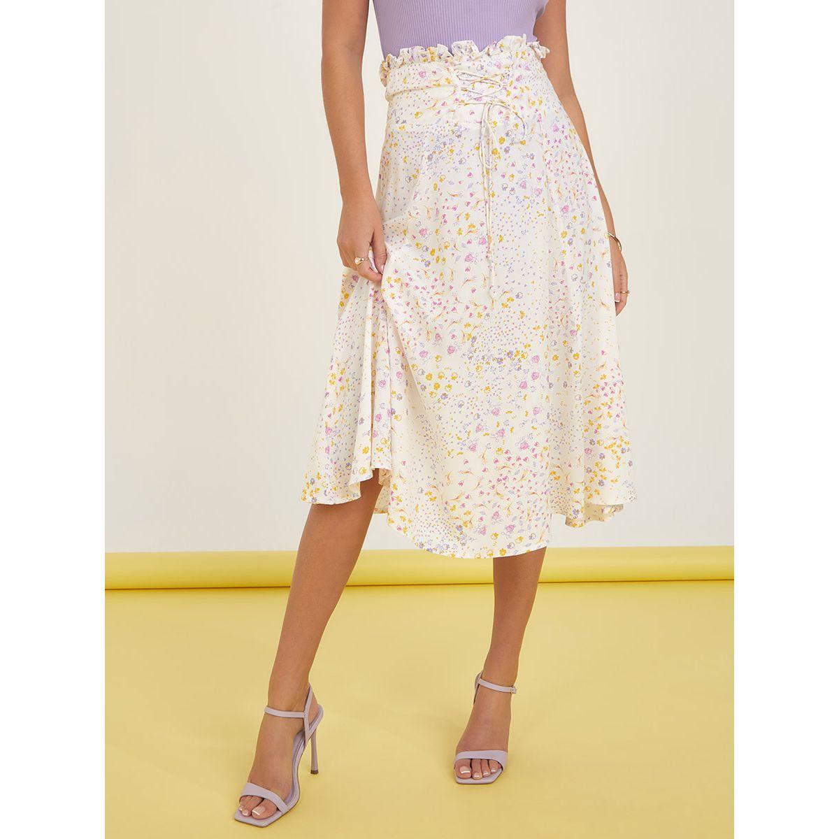 تنورة ميدي مطبع بزهور من ستايلي-women-clothing-bottoms-skirts-image-1