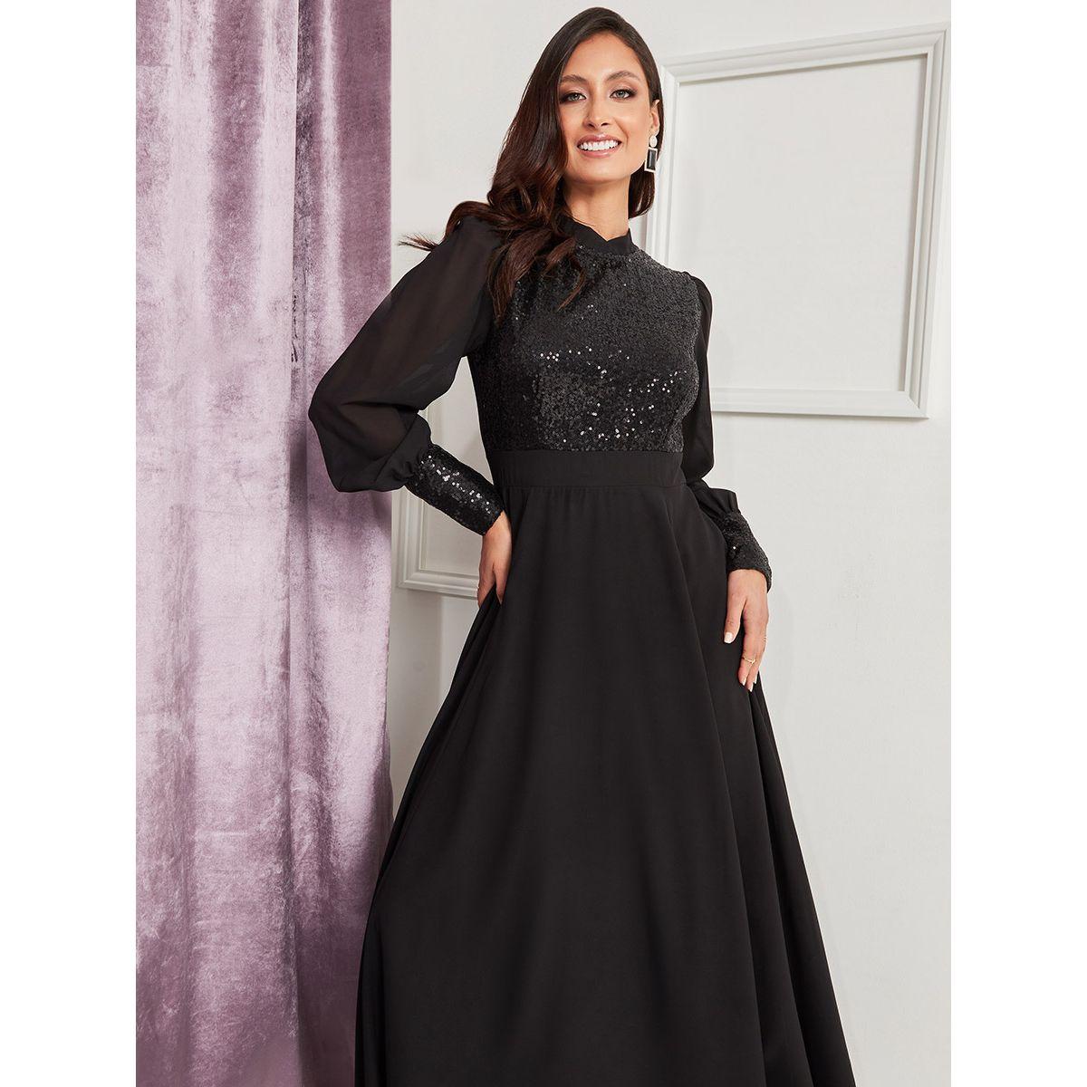 فستان طويل مزين بالترتر من ستايلي-women-clothing-dresses-image-2