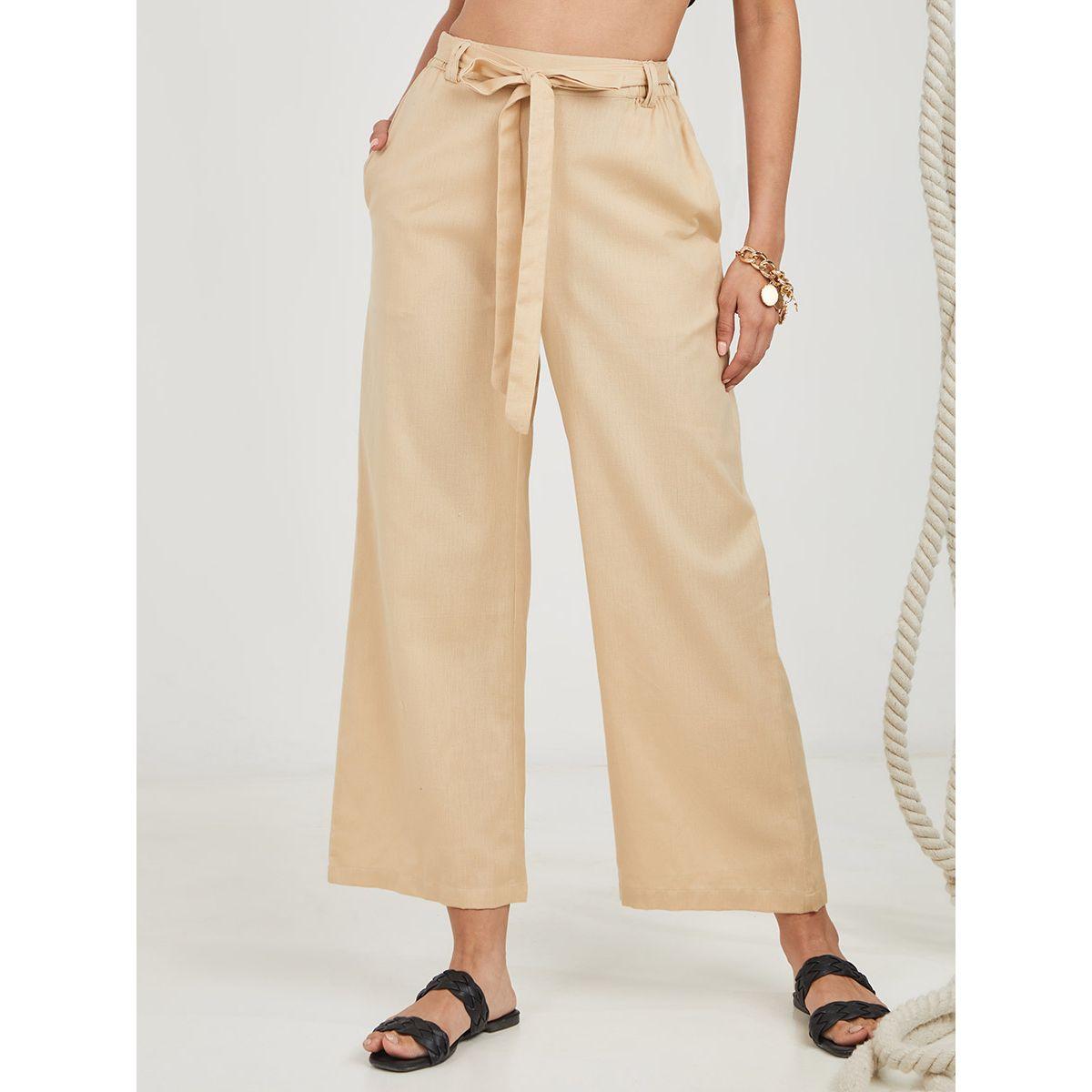 Styli Self Tie Belt Wide Leg Trouser-women-clothing-bottoms-trousers-image-1