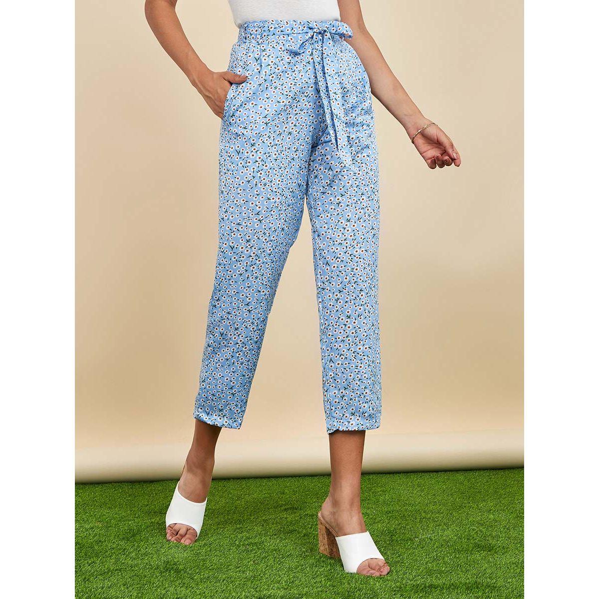 Styli Self Tie Belt Floral Print Crop Trouser-women-clothing-bottoms-trousers-image-1