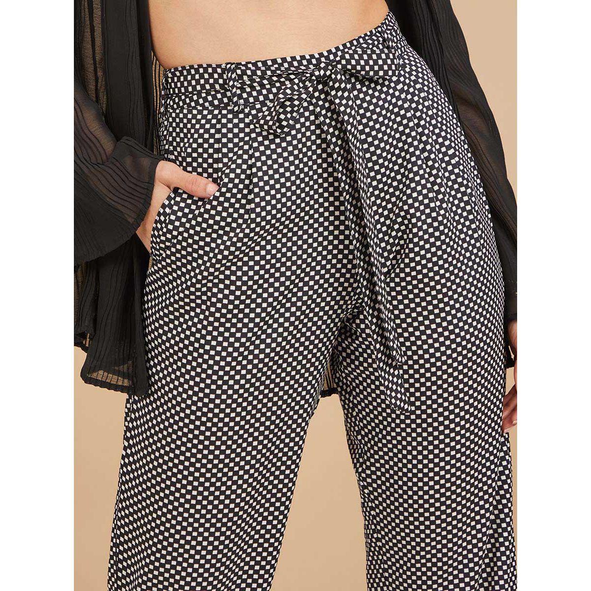 Styli Gingham Waist Self Tie Belt Trouser-women-clothing-bottoms-trousers-image-3