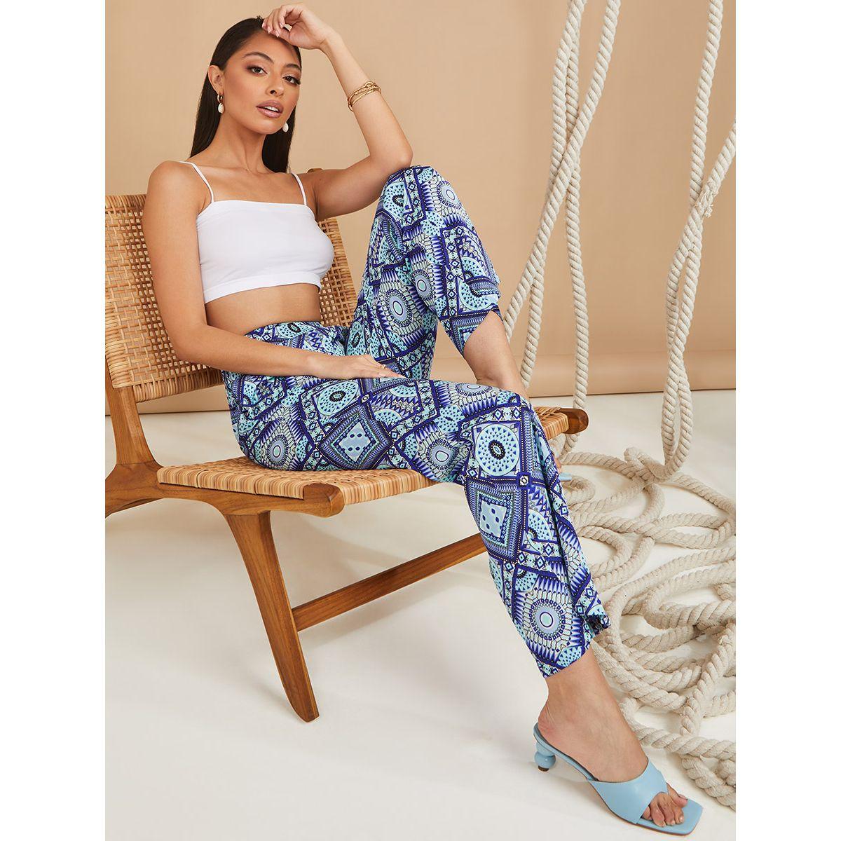 Styli Geometric Print High Rise Straight Leg Trouser-women-clothing-bottoms-trousers-image-1