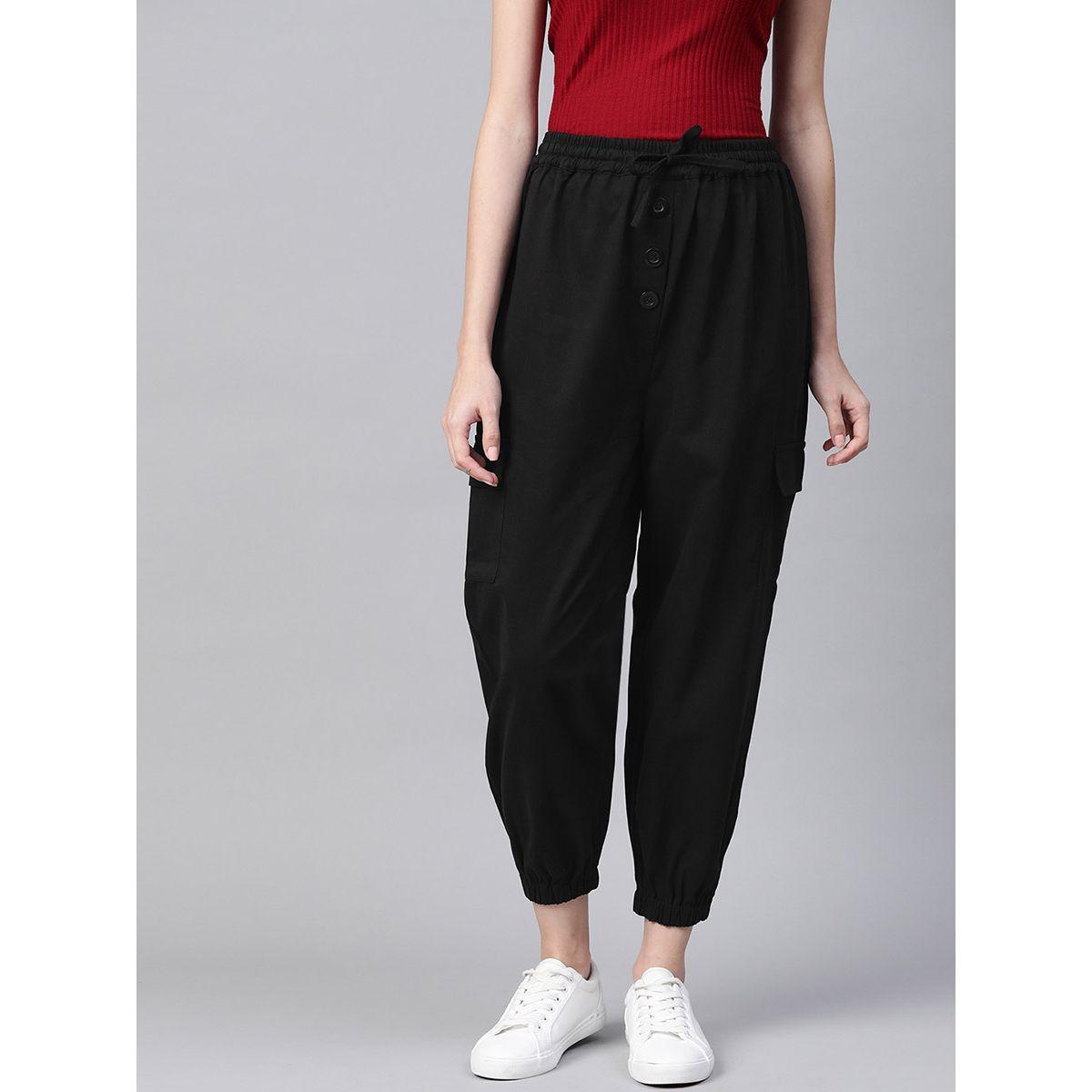 Styli High Waist Drawstring Detail Cuffed Trouser-women-clothing-bottoms-trousers-image-1