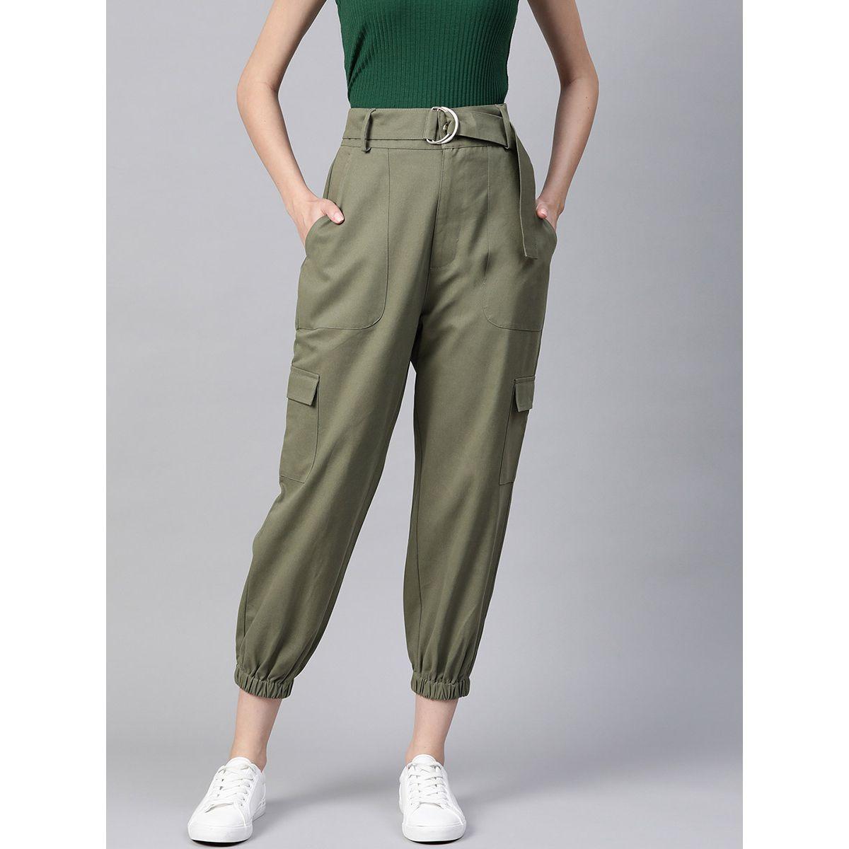 بنطال بحزام خصر مزين بحلقة-women-clothing-bottoms-trousers-image-1