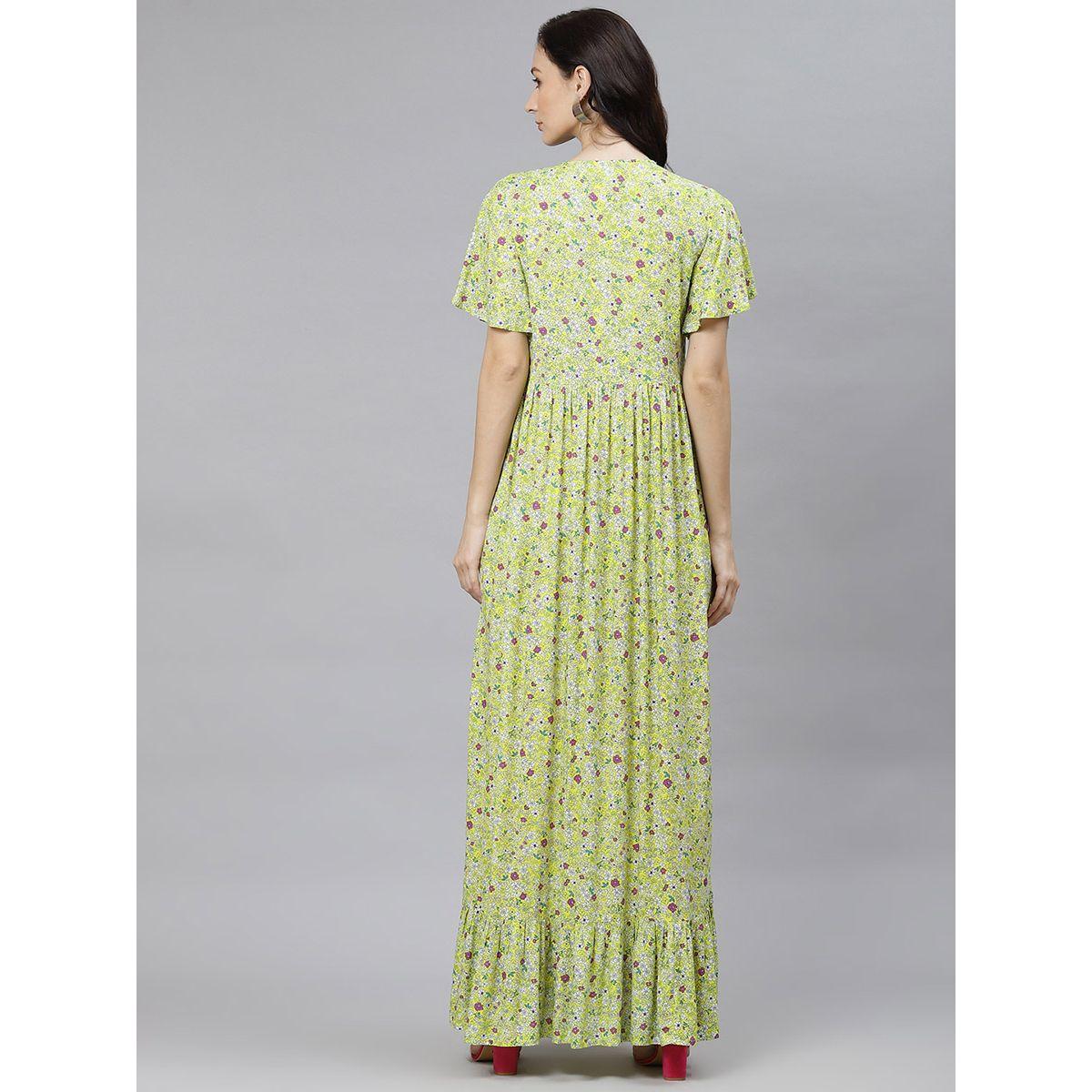 Styli Frill Short Sleeves Floral Print A-Line Maxi Dress-women-clothing-dresses-image-4
