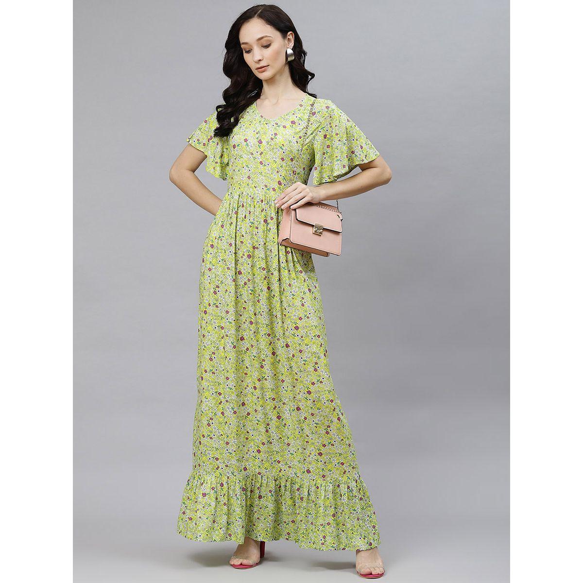 Styli Frill Short Sleeves Floral Print A-Line Maxi Dress-women-clothing-dresses-image-5