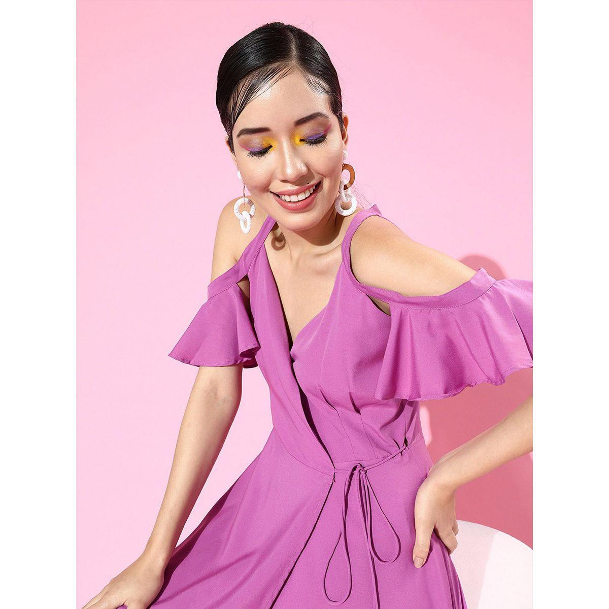 Styli Frilled Sleeves A-line Wrap Maxi Dress-women-clothing-dresses-image-2