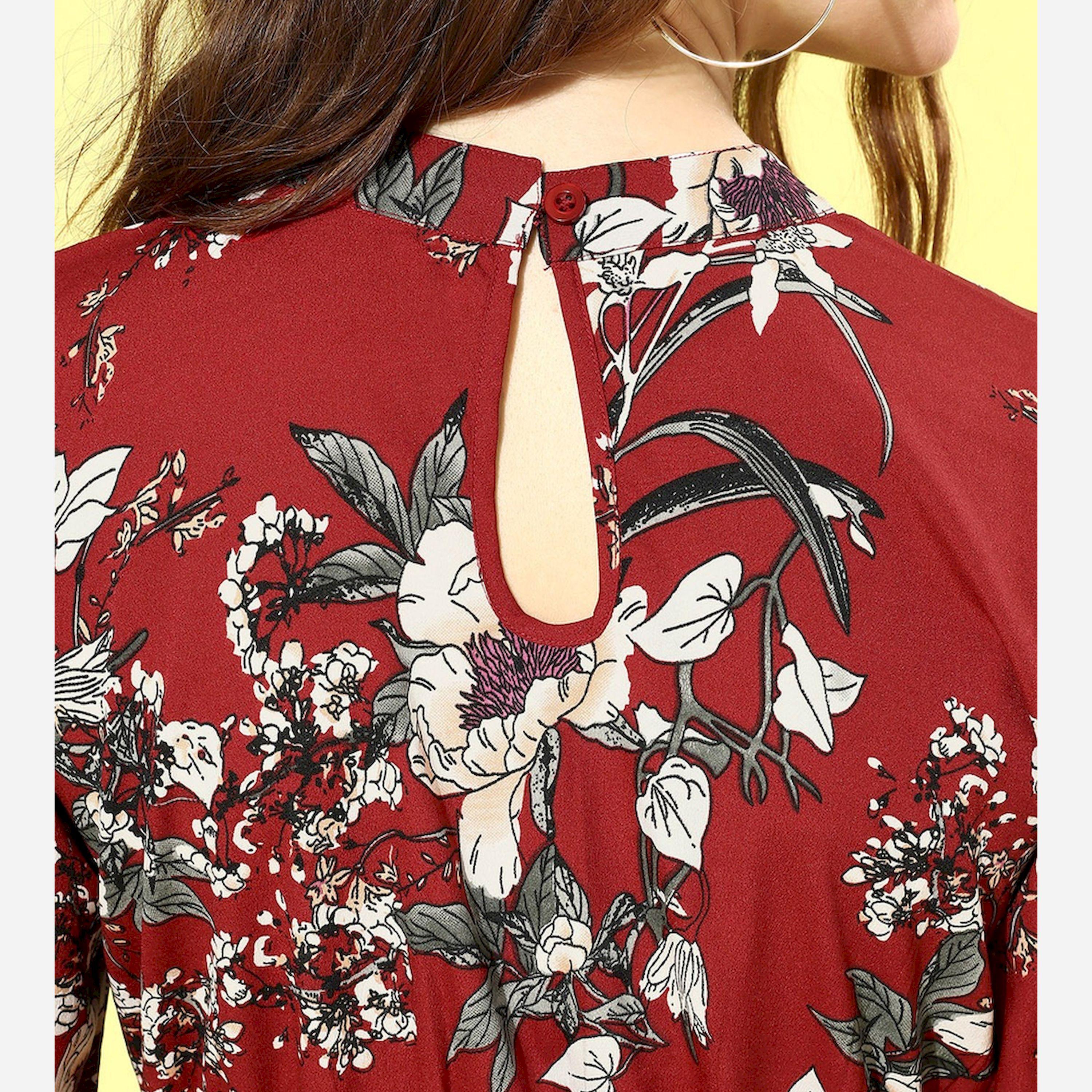 ستايلي - فستان ماكسي طويل الأكمام بطبعة زهور-women-clothing-dresses-image-4