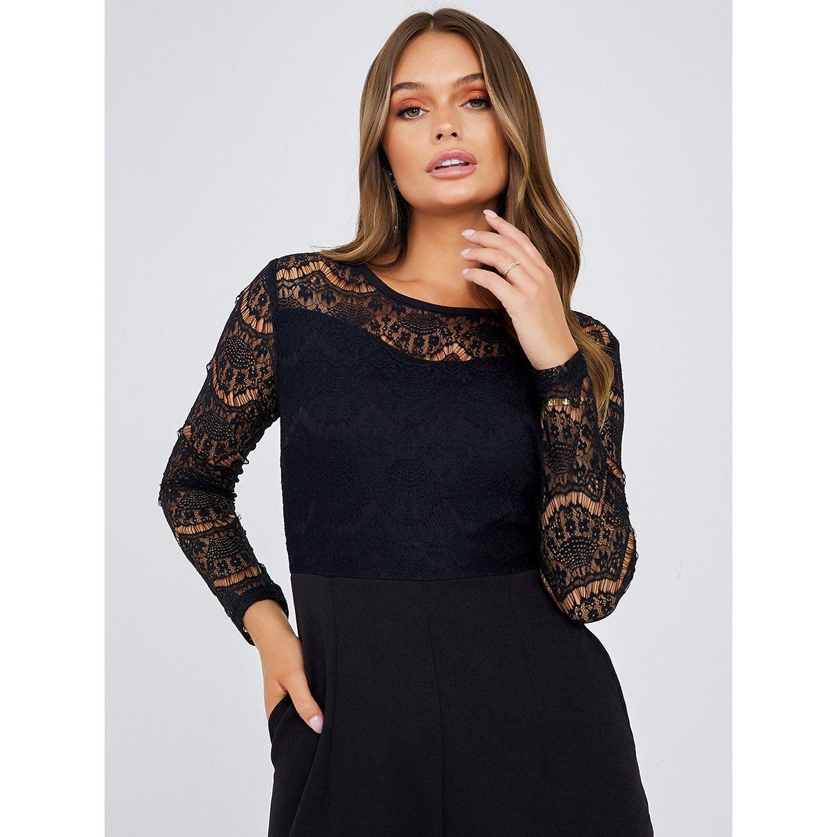 Styli Long Sleeves Lace Insert Wide Leg Jumpsuit-women-clothing-jumpsuits-image-2