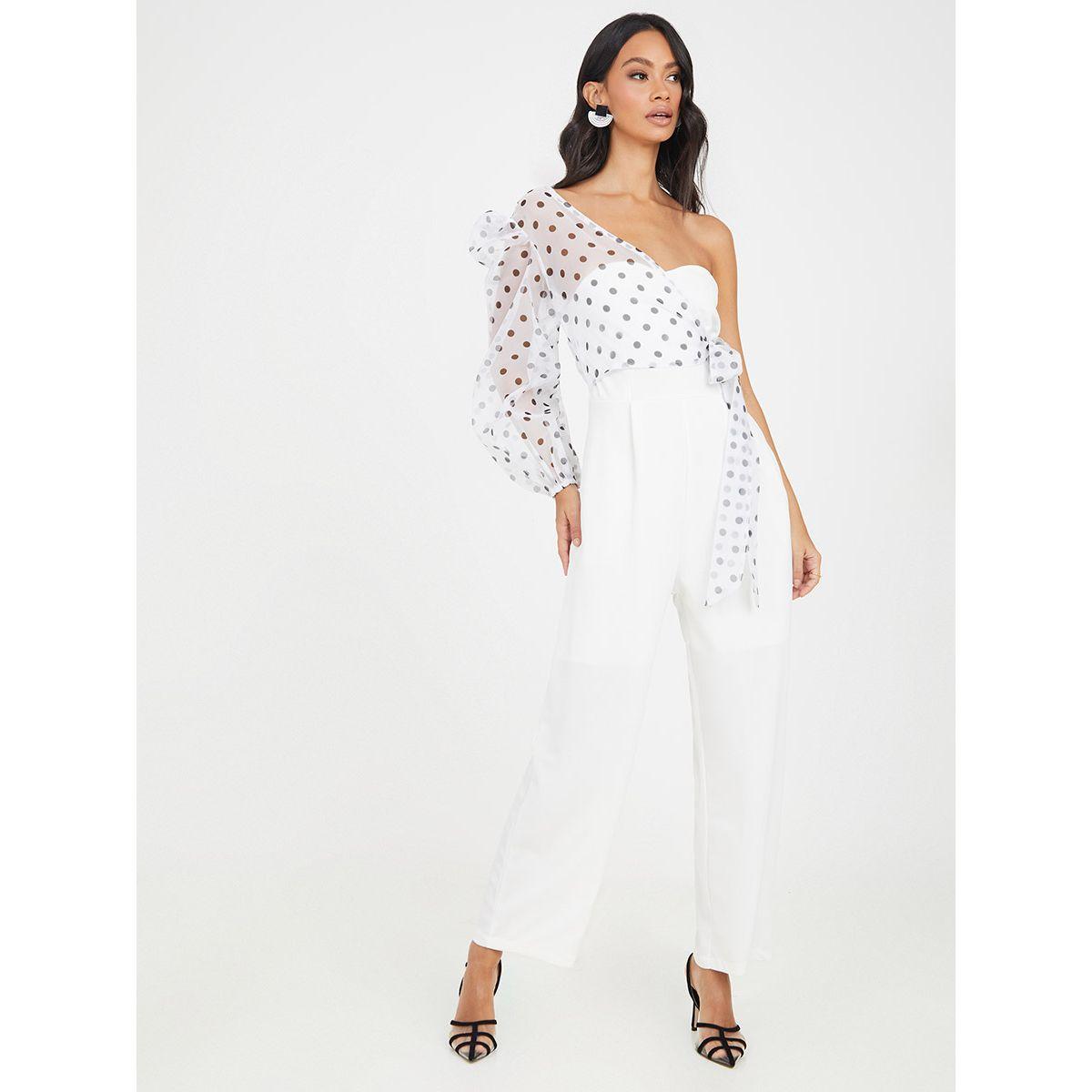 Styli One Shoulder Sweetheart Neck Jumpsuit with Polka Dot Print-women-clothing-jumpsuits-image-2