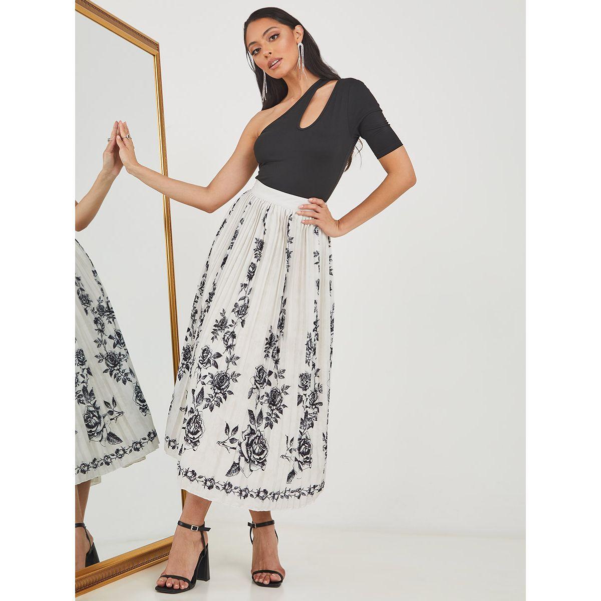 تنورة طويلة مطبعة بزهور من ستايلي-women-clothing-bottoms-skirts-image-1