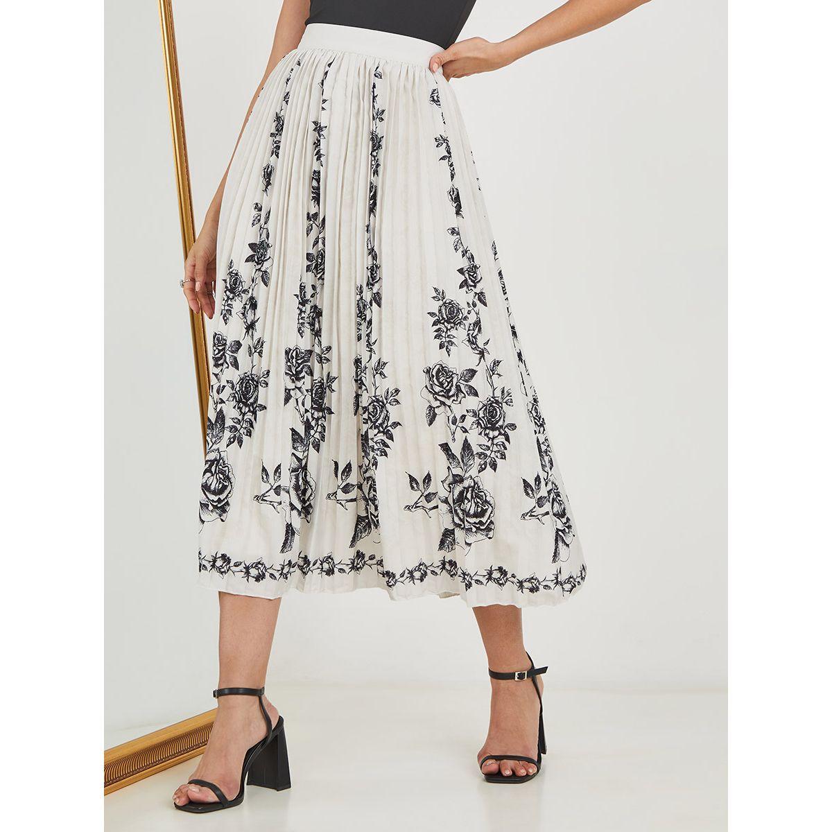 تنورة طويلة مطبعة بزهور من ستايلي-women-clothing-bottoms-skirts-image-2