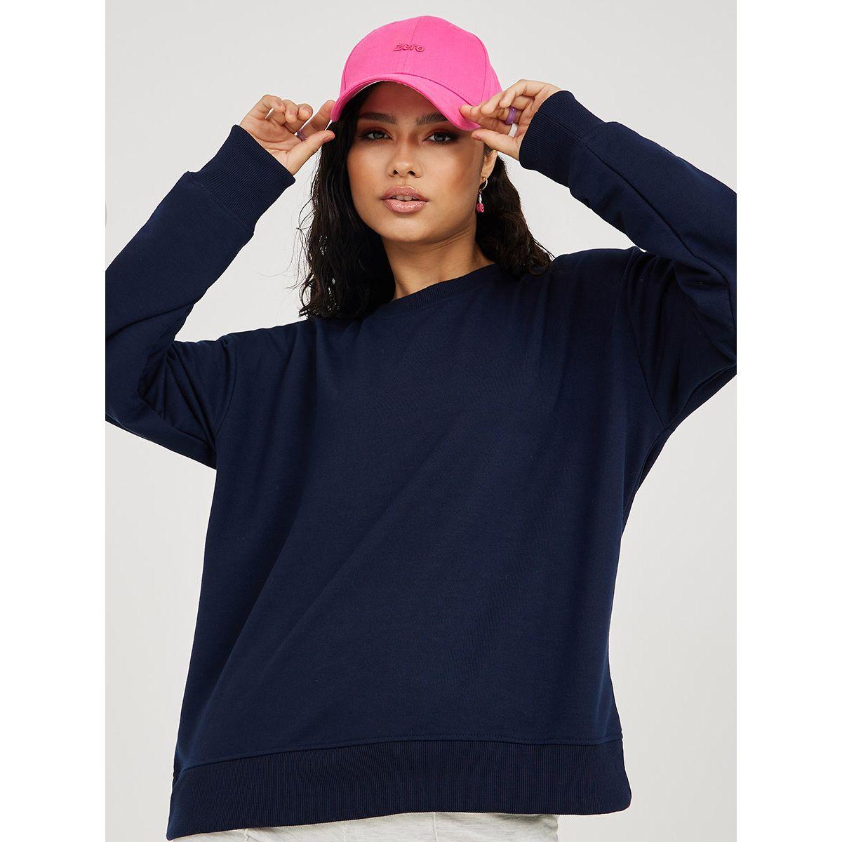 سويت شيرت سادة بقصة عادية-women-winterwear-hoodiesandsweatshirts-sweatshirts-image-3