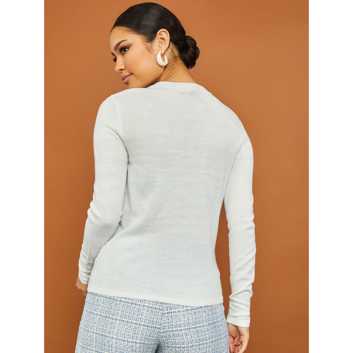سويتر سادة محبوك بياقة دائرية-women-winterwear-cardigansandjumpers-jumpers-image-5