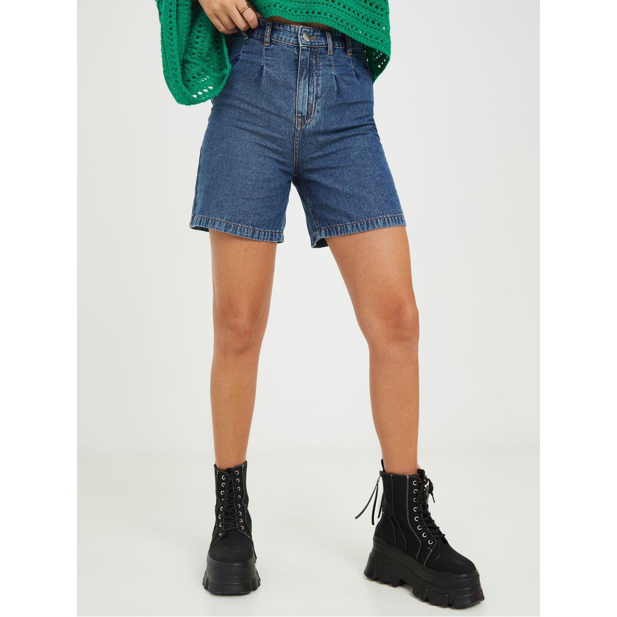 شورت دنيم بخصر عالي-women-clothing-bottoms-shorts-image-1