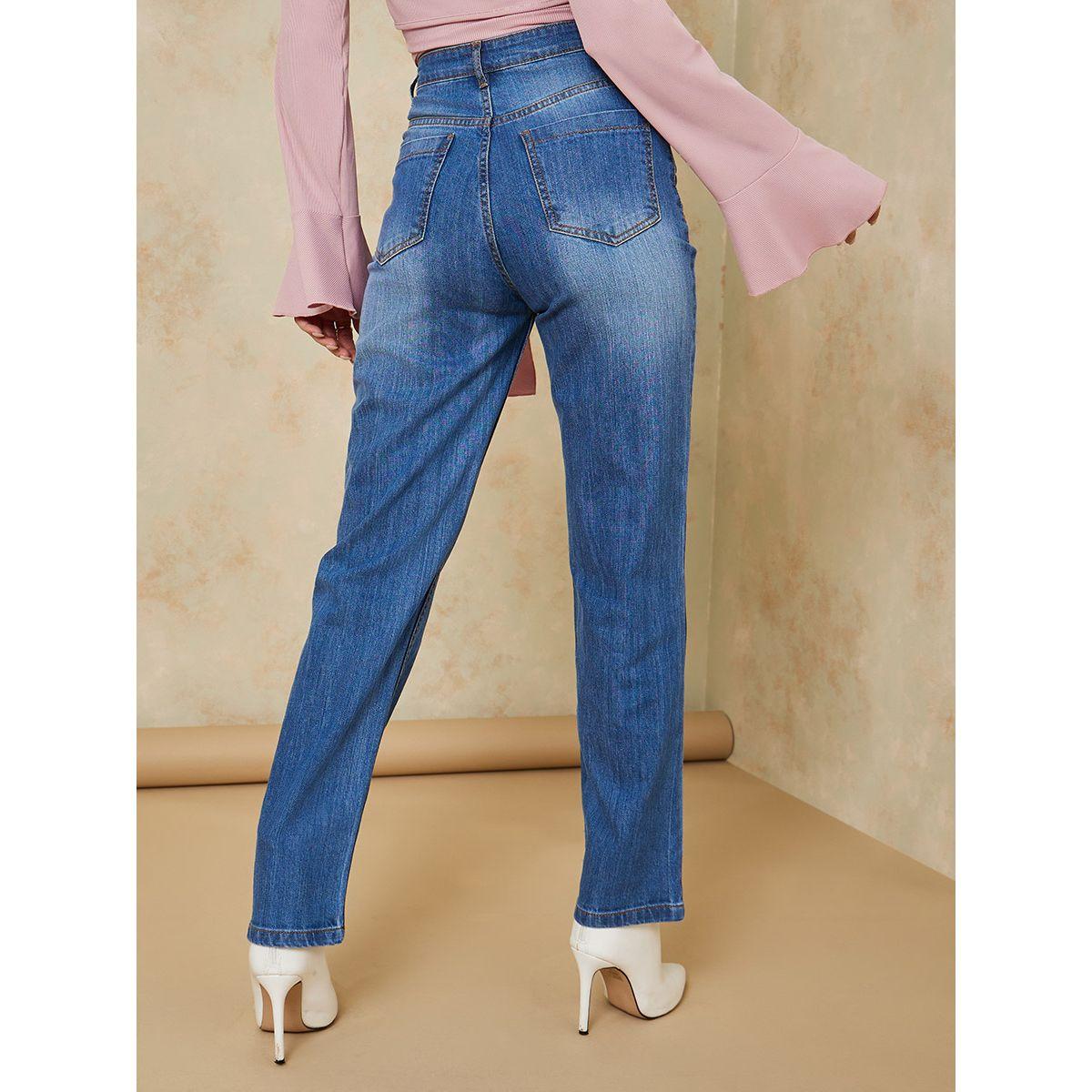 جينز بقصة مستقيمة وخصر عالي-women-clothing-bottoms-jeans-image-4