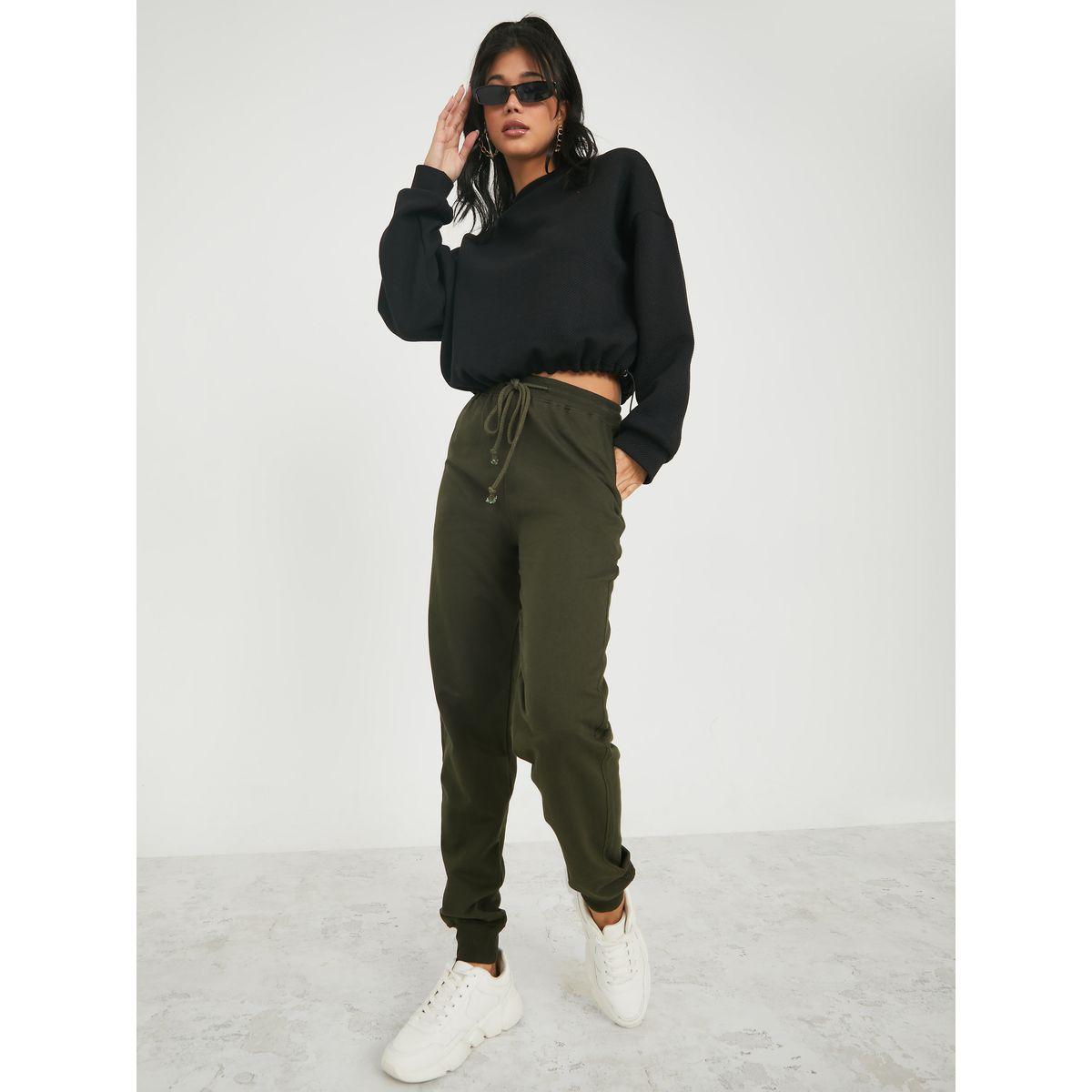 Styli Solid Drawstring Detail Relaxed Fit Jogger-women-clothing-bottoms-joggers-image-2