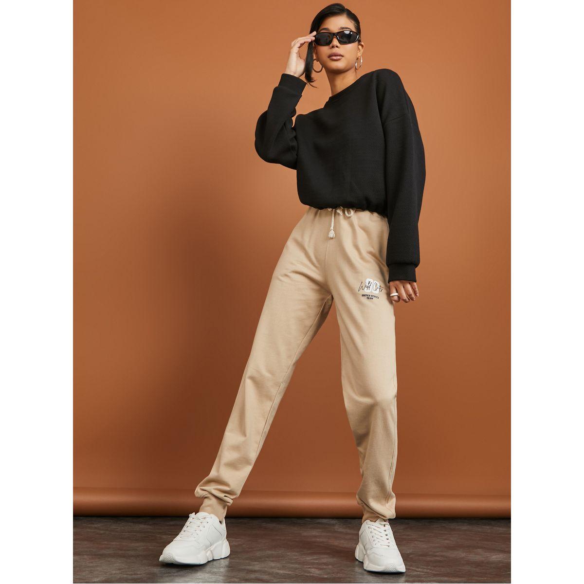 Styli Side Slogan Detail Cuffed Jogger with Drawstring-women-clothing-bottoms-joggers-image-2
