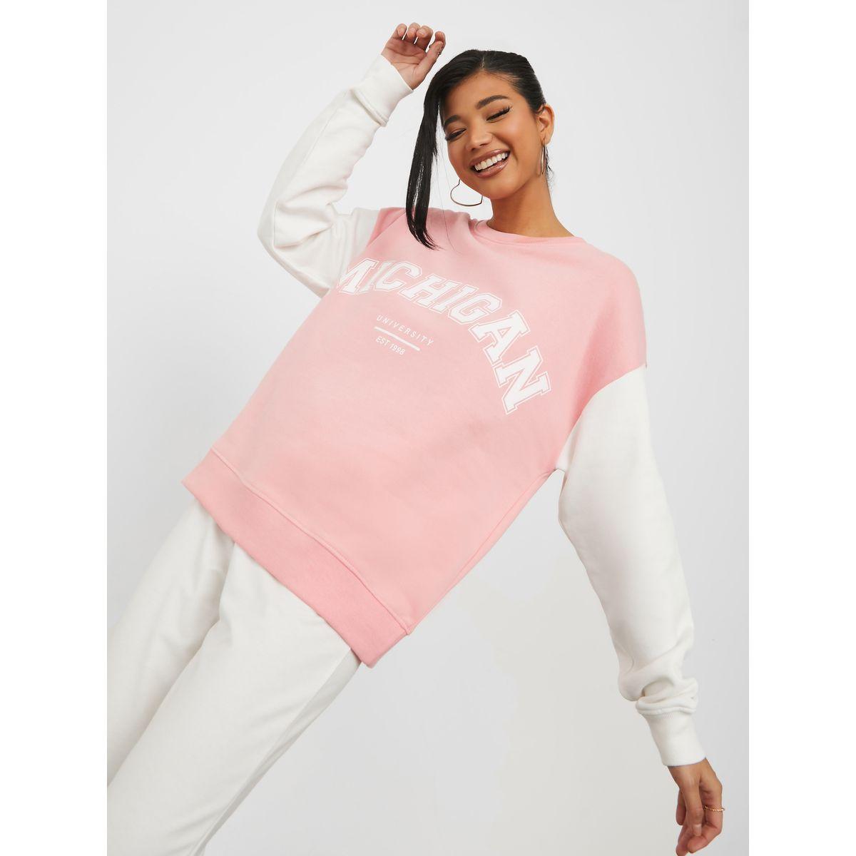 Styli Regular Length Slogan Colorblock Regular Fit Sweatshirt-women-winterwear-hoodiesandsweatshirts-sweatshirts-image-1