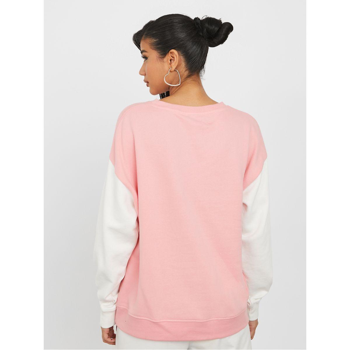 Styli Regular Length Slogan Colorblock Regular Fit Sweatshirt-women-winterwear-hoodiesandsweatshirts-sweatshirts-image-4