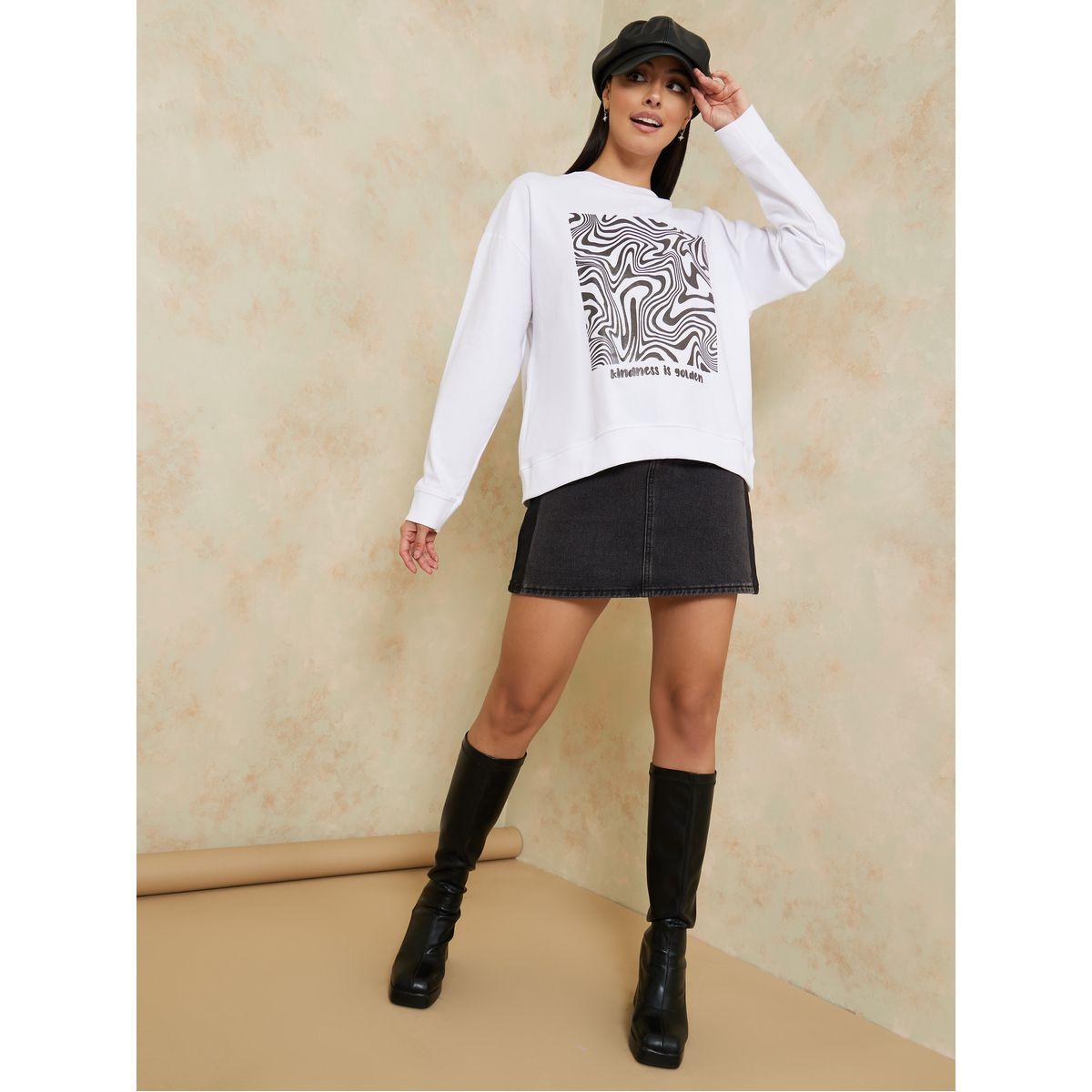 سويت شيرت مطبع بطبعة جرافيك-women-clothing-hoodiesandsweatshirts-sweatshirts-image-2