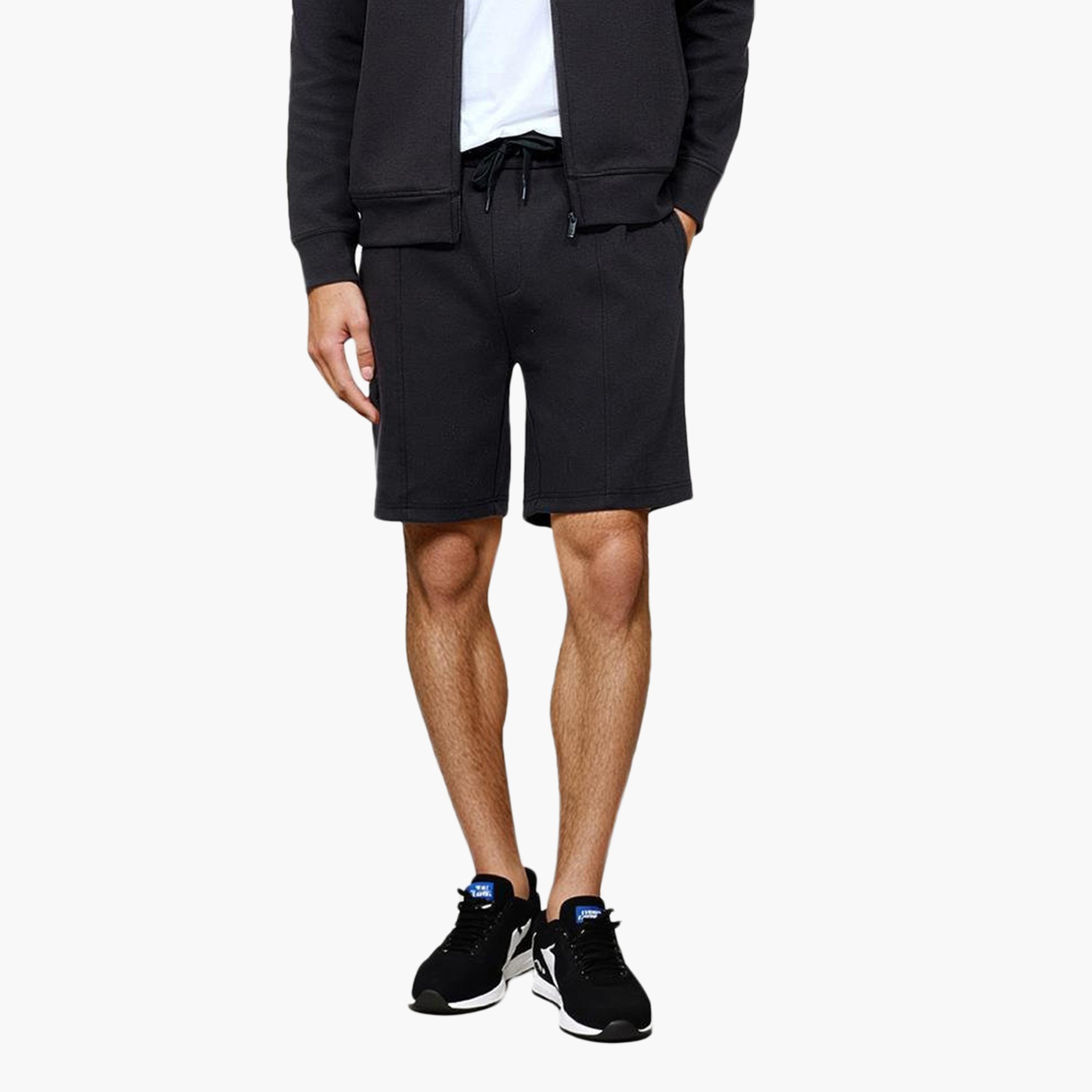 French Connection Regular Fit Mid-Rise Drawstring Waist Men's Shorts-men-clothing-bottoms-shorts-image-1