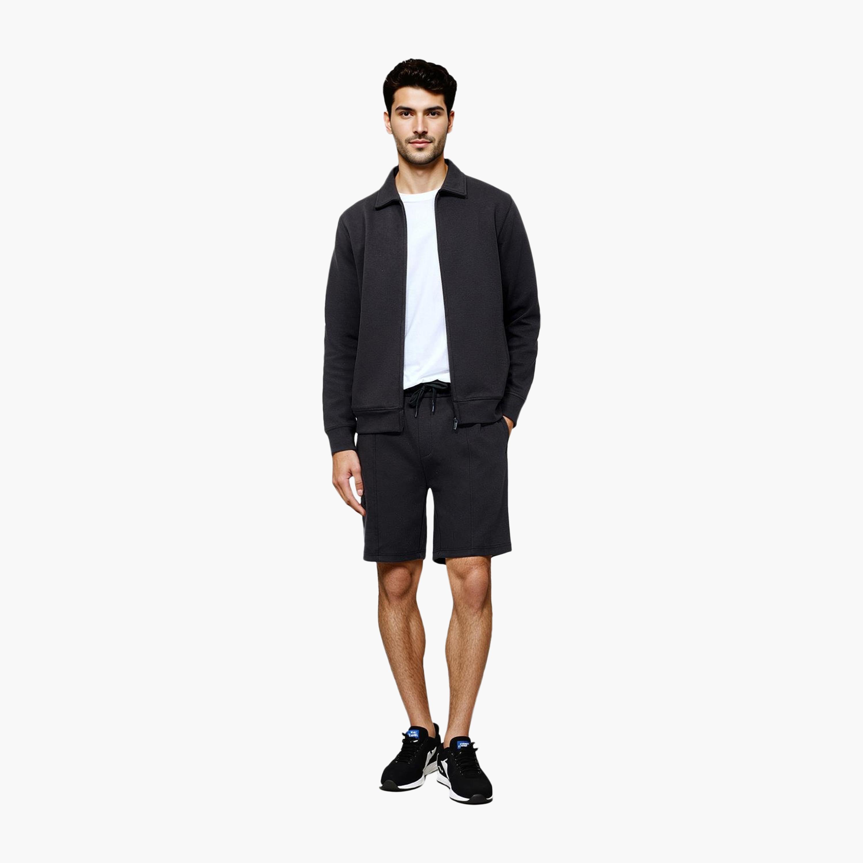 French Connection Regular Fit Mid-Rise Drawstring Waist Men's Shorts-men-clothing-bottoms-shorts-image-2