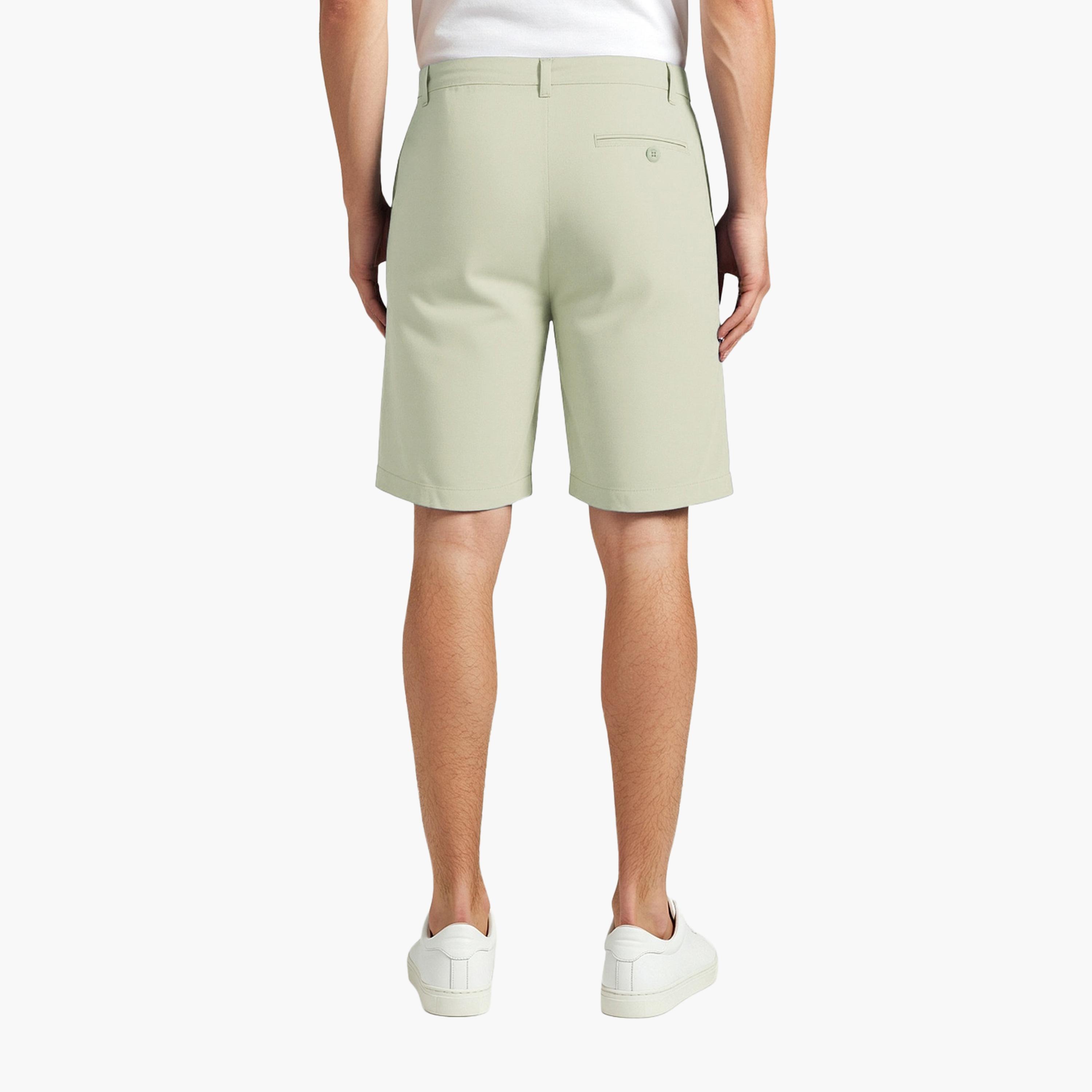 French Connection Regular Fit Mid-Rise Buttoned Men's Chino Shorts-men-clothing-shorts-image-4