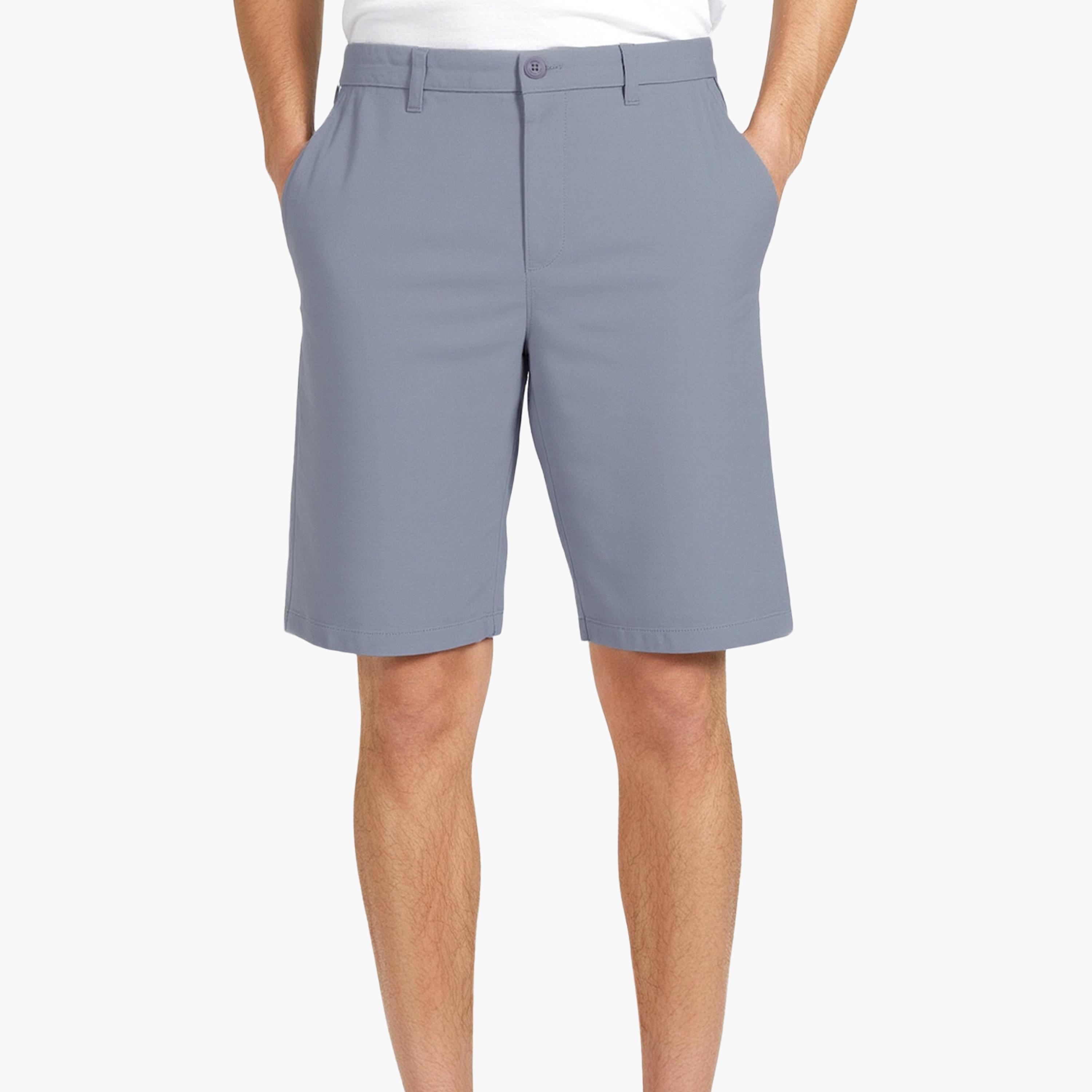 French Connection Regular Fit Mid-Rise Buttoned Men's Chino Shorts-men-clothing-bottoms-shorts-image-1