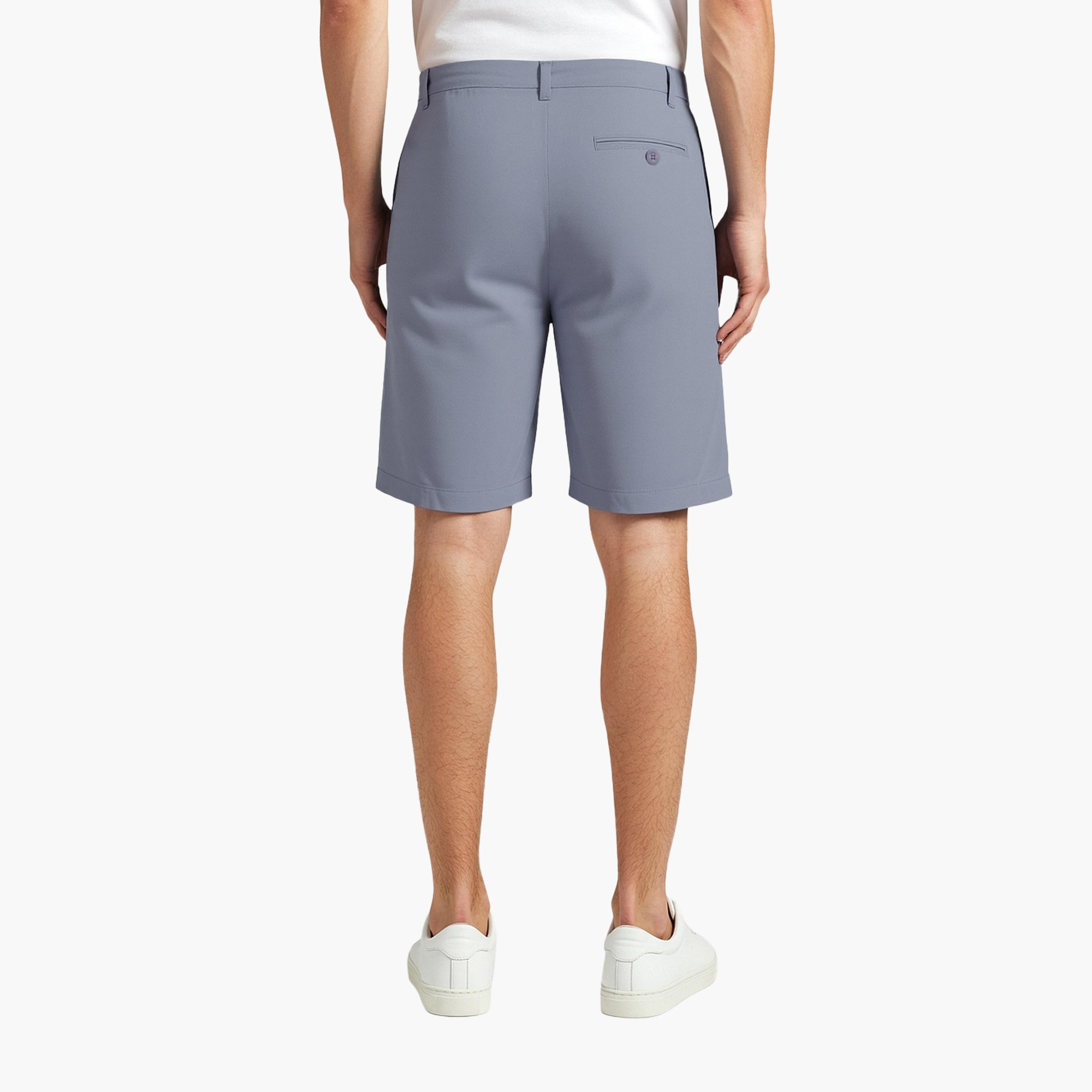 French Connection Regular Fit Mid-Rise Buttoned Men's Chino Shorts-men-clothing-bottoms-shorts-image-4