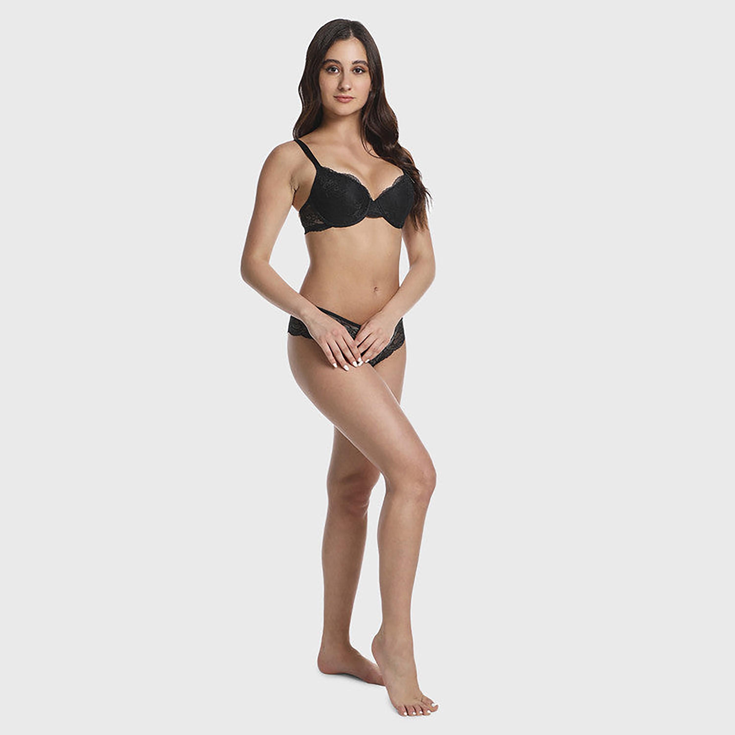 La Senza Obvious Lightly Padded Wired Medium Support Black Lace Women's Push-Up Bra-women-clothing-lingerie-bras-image-3